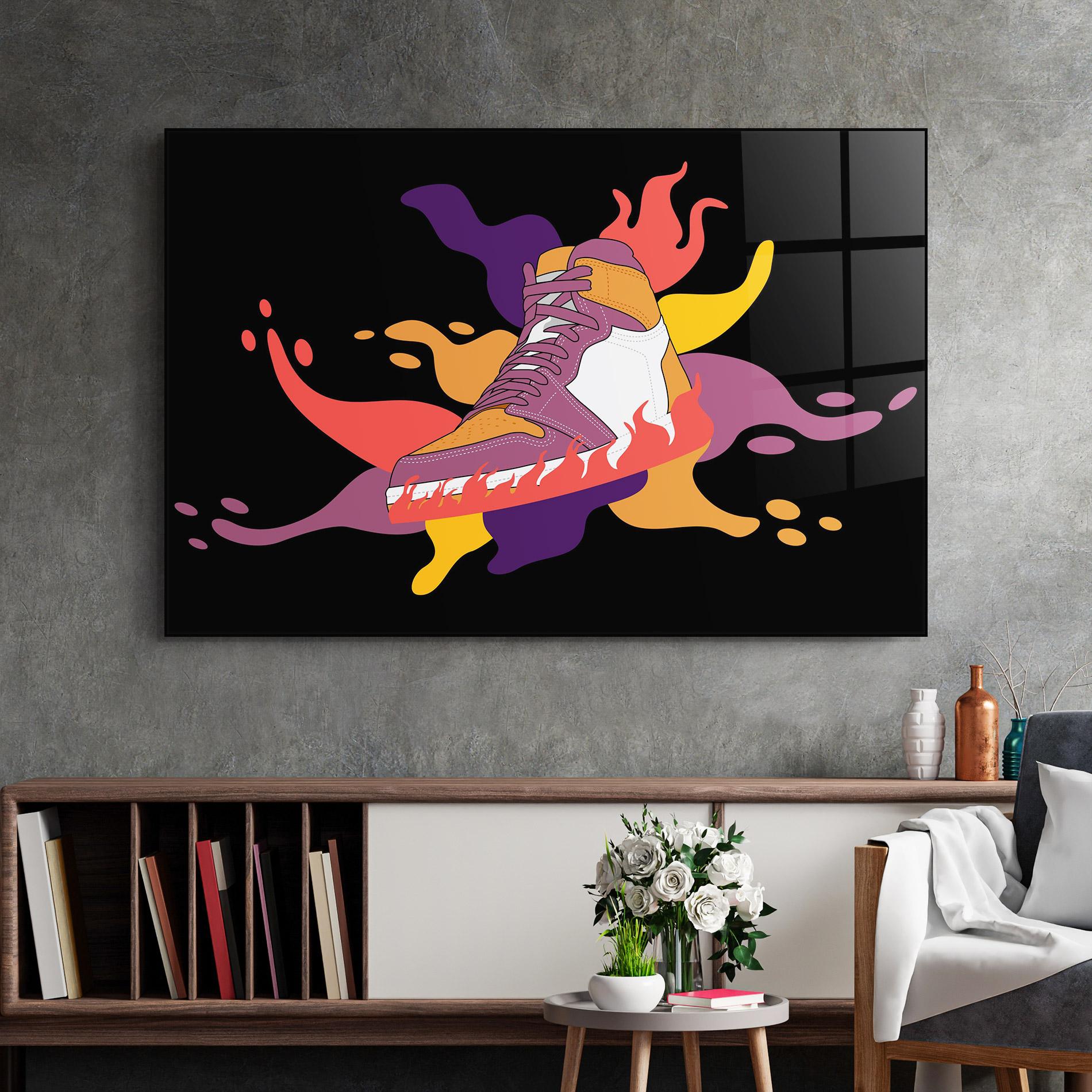 Стъклена картина Abstract Sneakers Art mockup 2