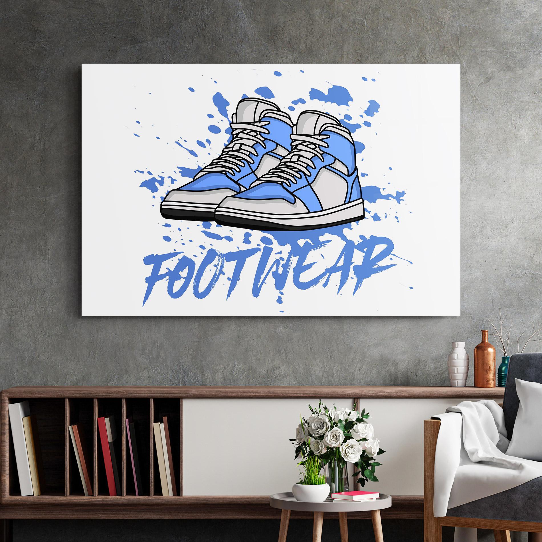 Стъклена картина Blue Footwear mockup 2