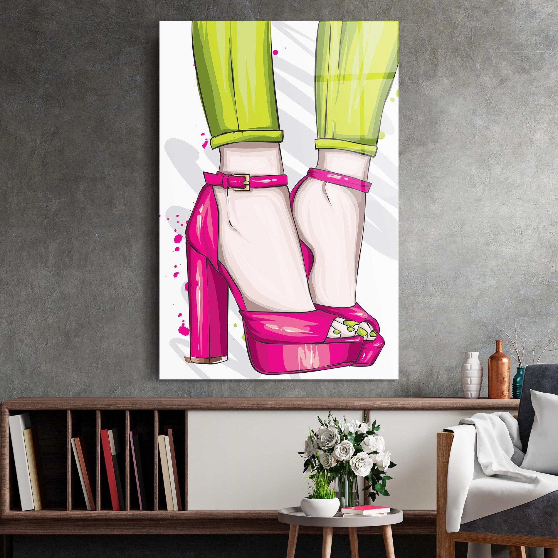 Стъклена картина Green Nails mockup 2