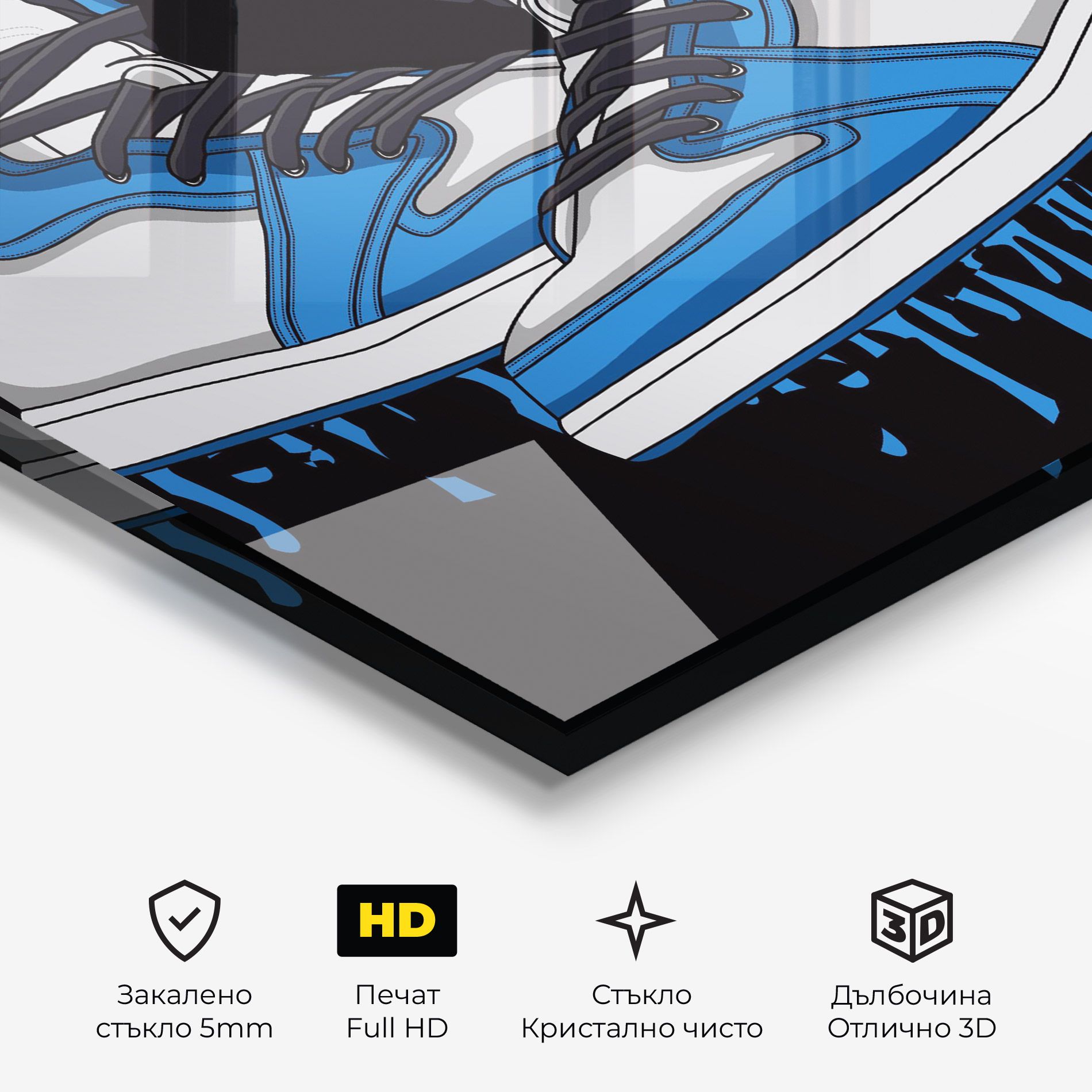 Blue White Shoes mockup 3