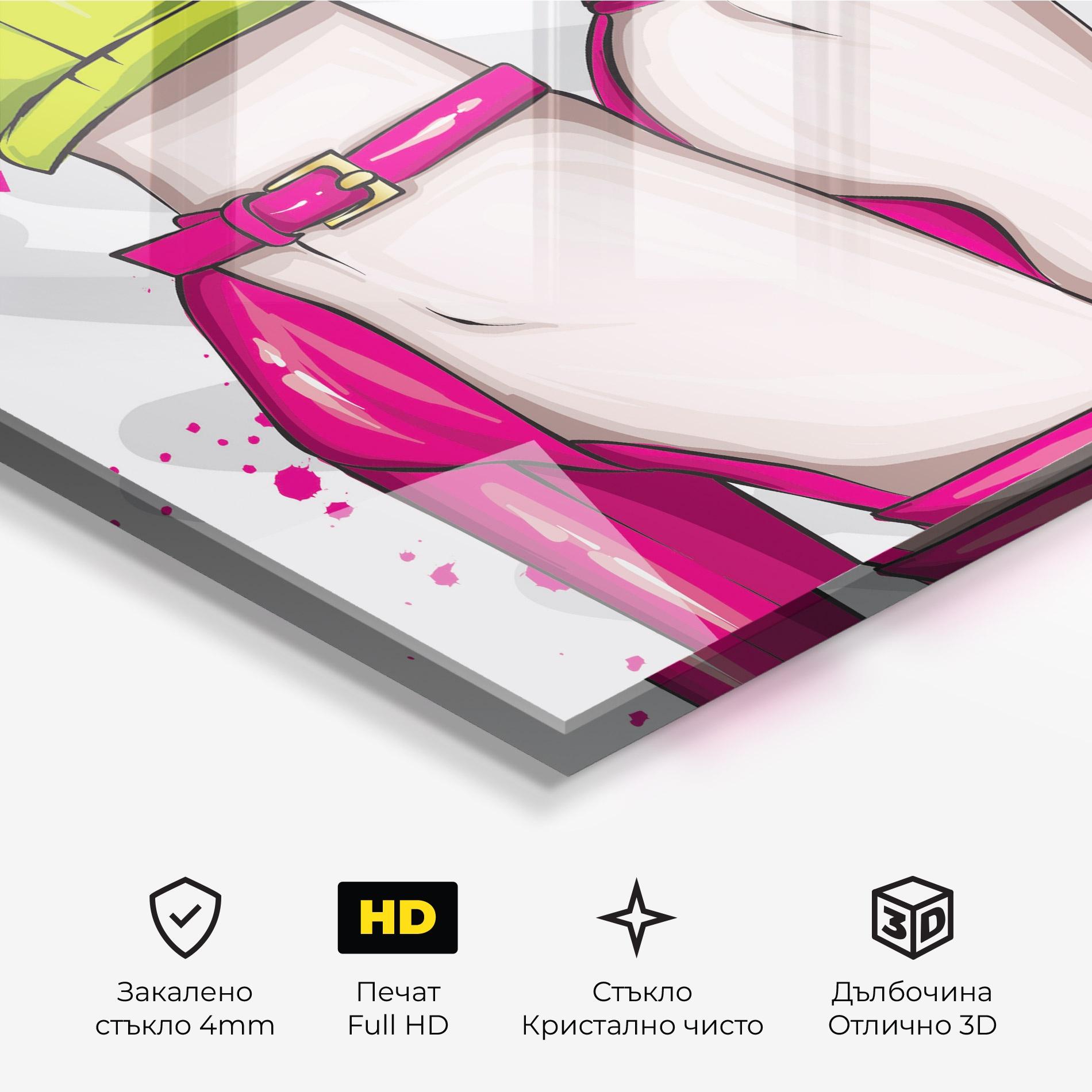 Стъклена картина Green Nails mockup 3