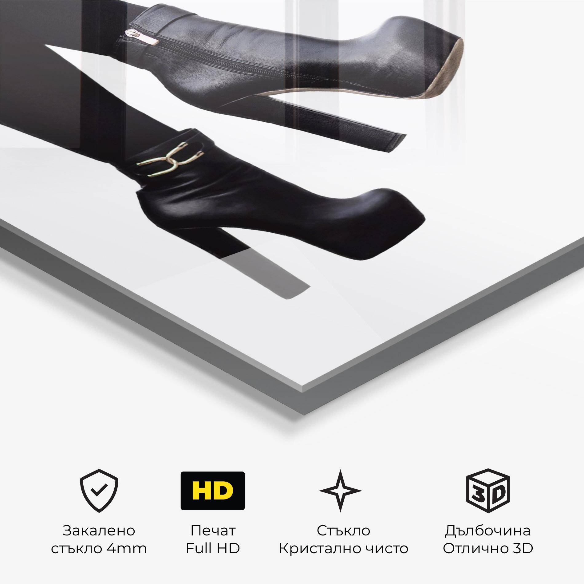 Стъклена картина High Heeled Boots mockup 3