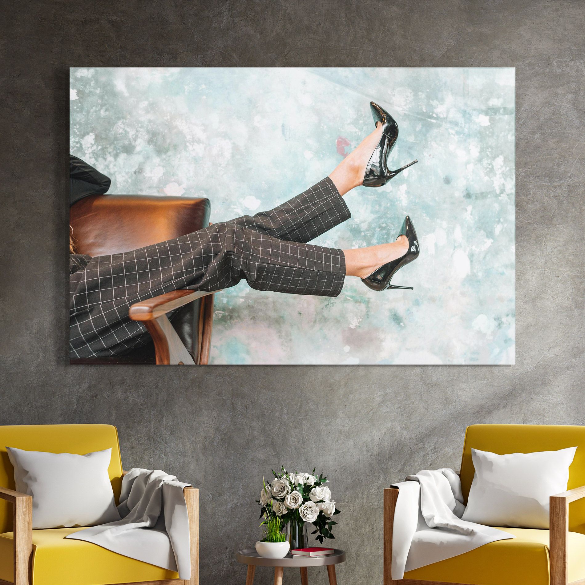 Black Shoes On Chair mockup 4