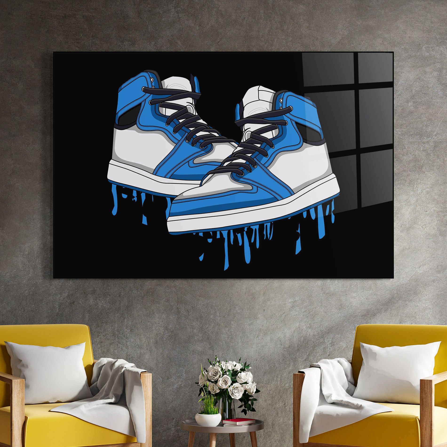 Blue White Shoes mockup 4
