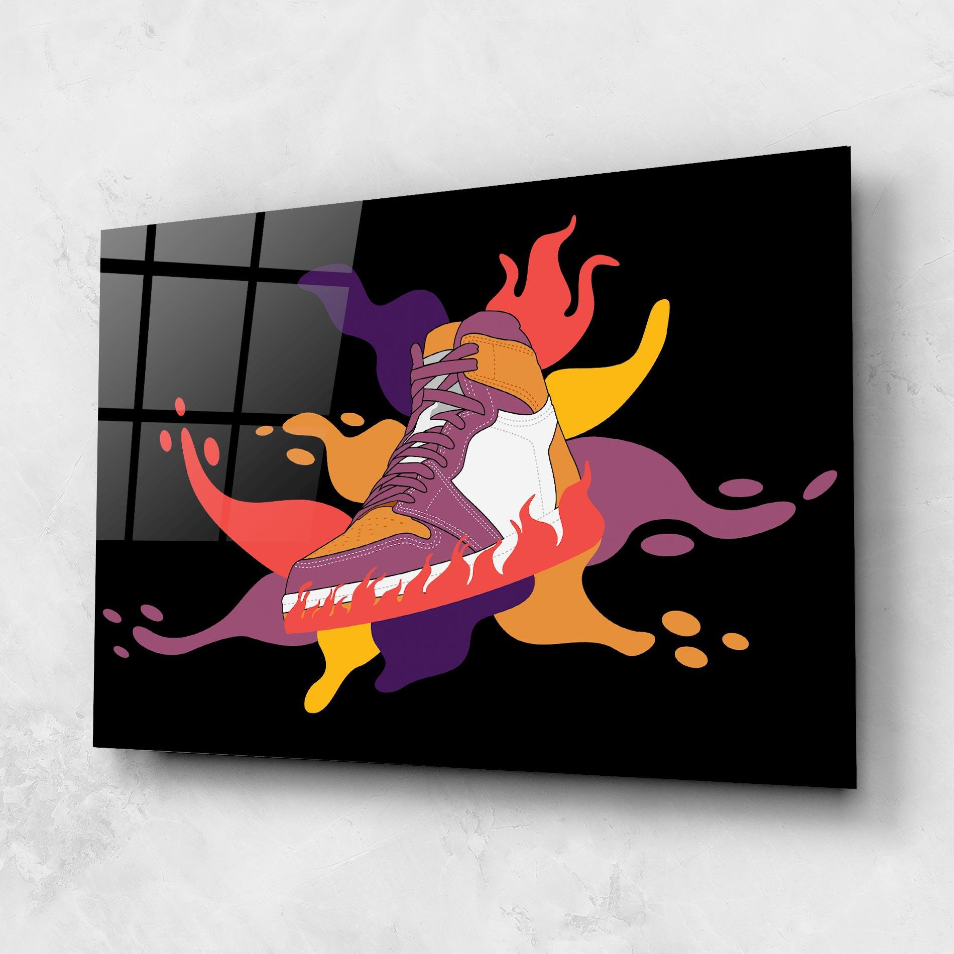Стъклена картина Abstract Sneakers Art mockup 1