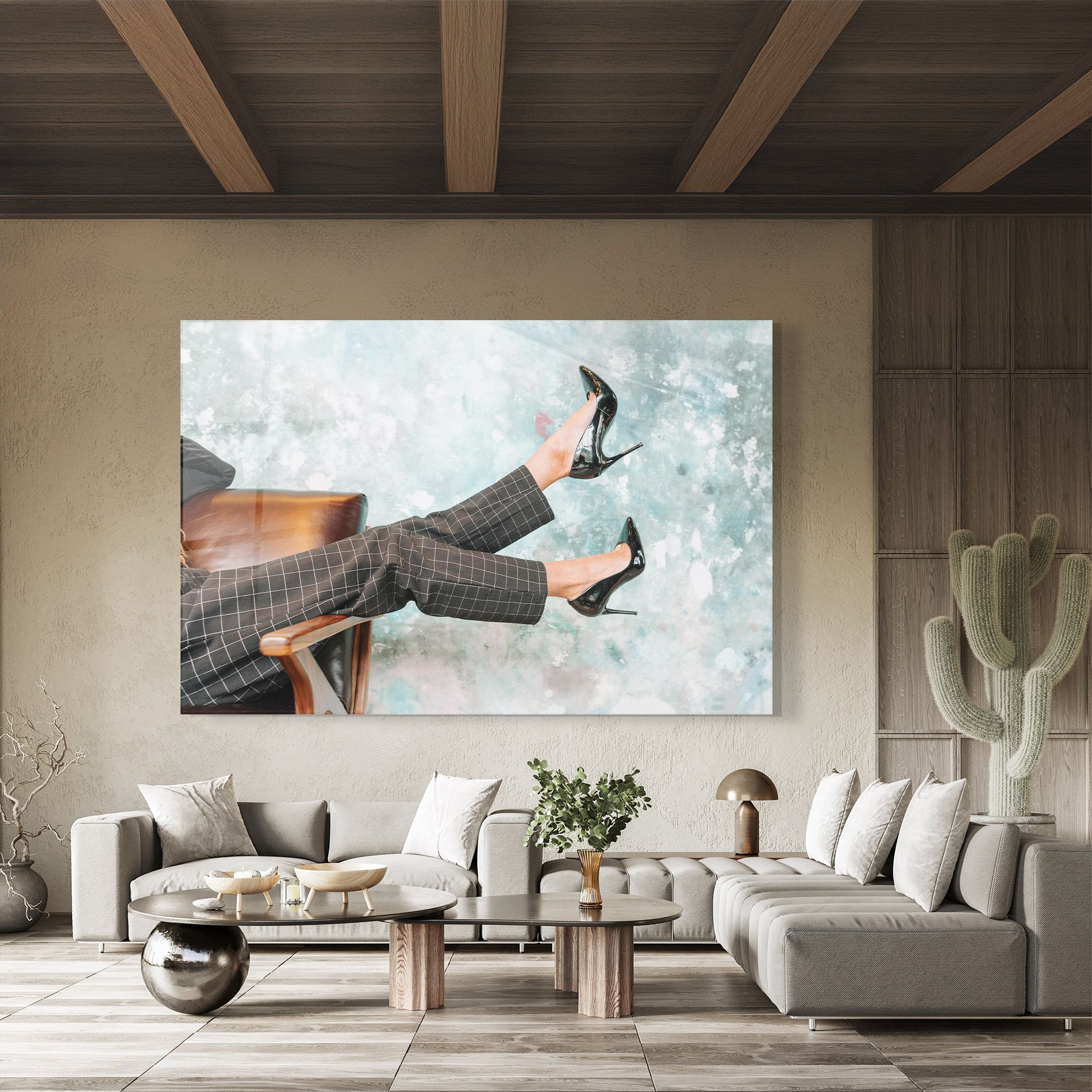 Black Shoes On Chair mockup 8