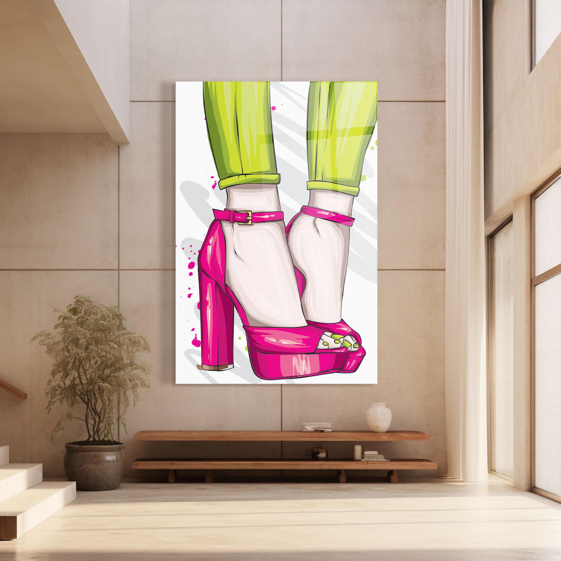 Стъклена картина Green Nails mockup 8