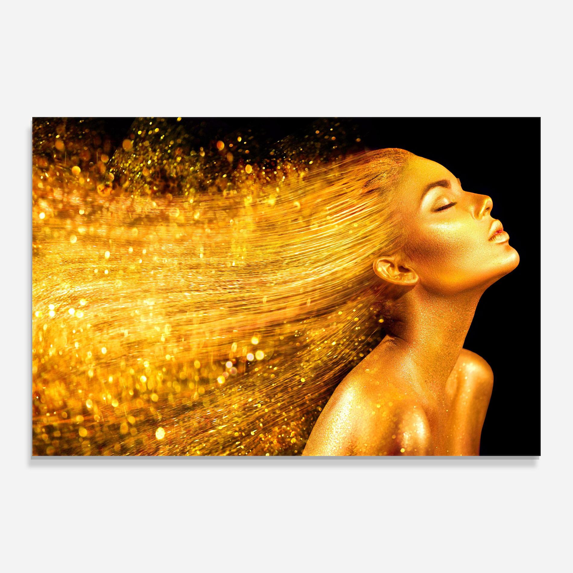 Стъклена картина Golden Girl mockup 0