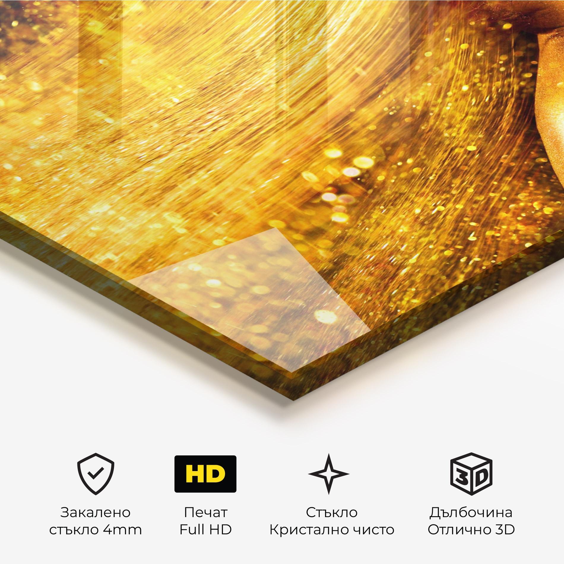 Стъклена картина Golden Girl mockup 3