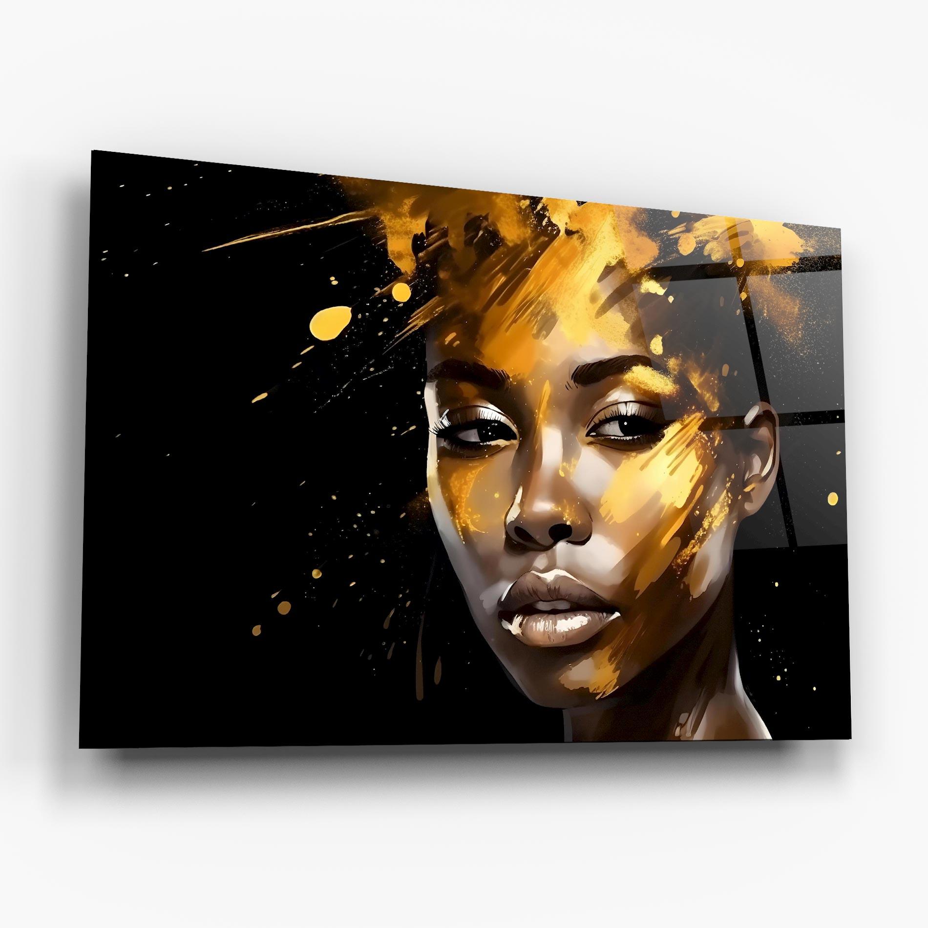 Стъклена картина African Gold Woman mockup 6