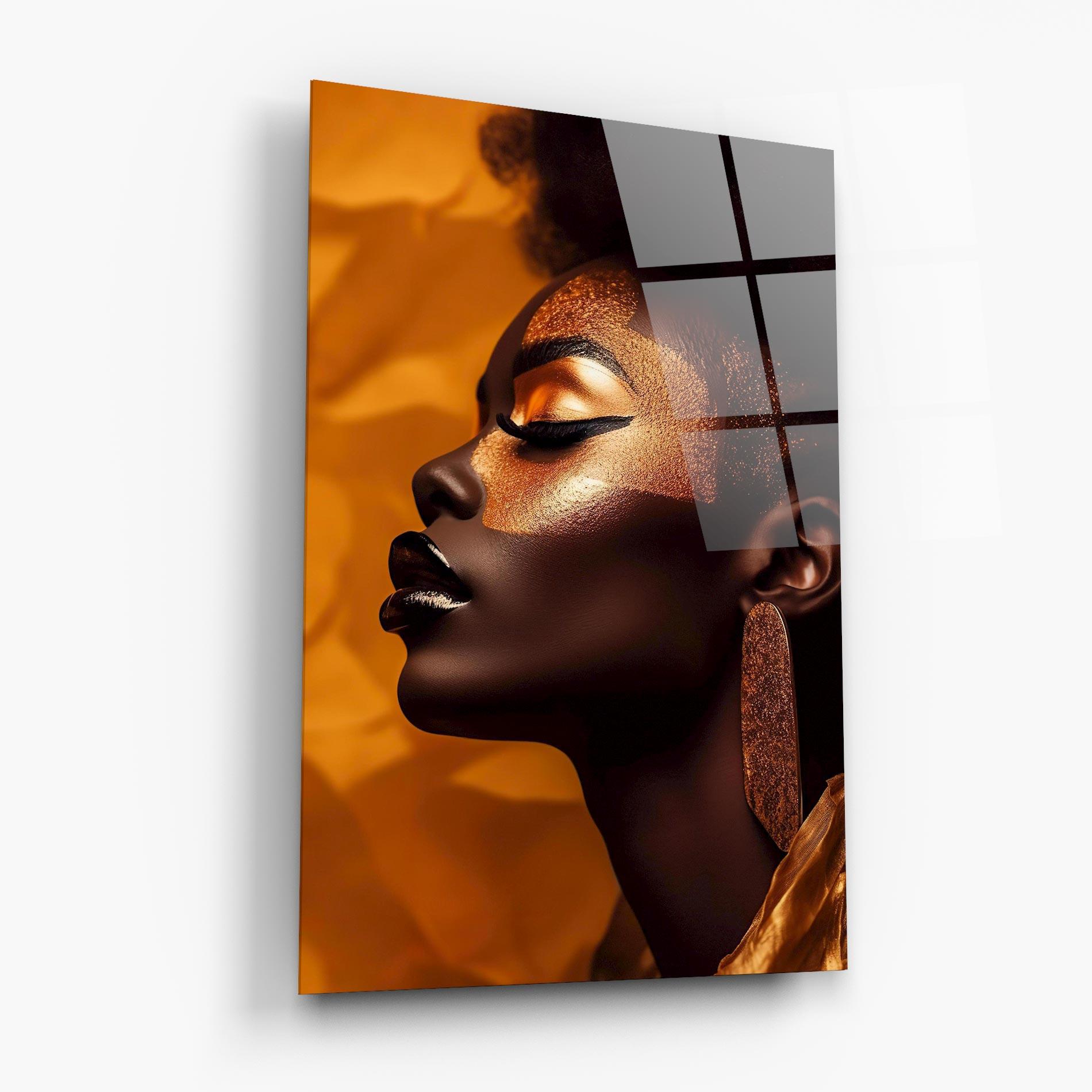 Стъклена картина Fashion Gold Portrait mockup 6
