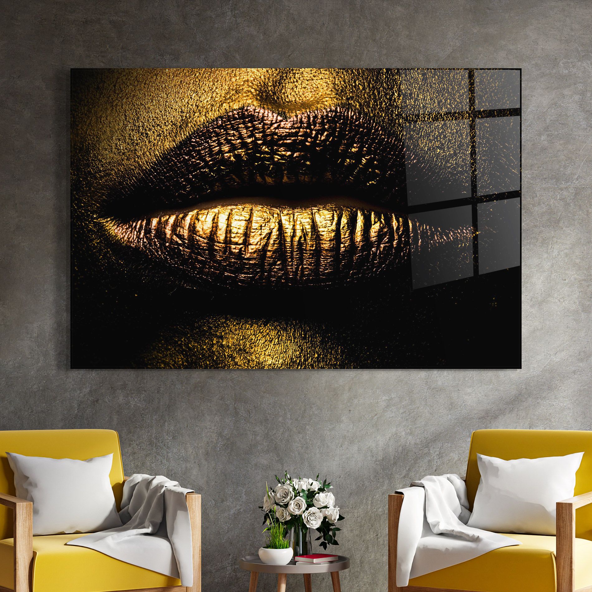 Gold Metal Lips mockup 4