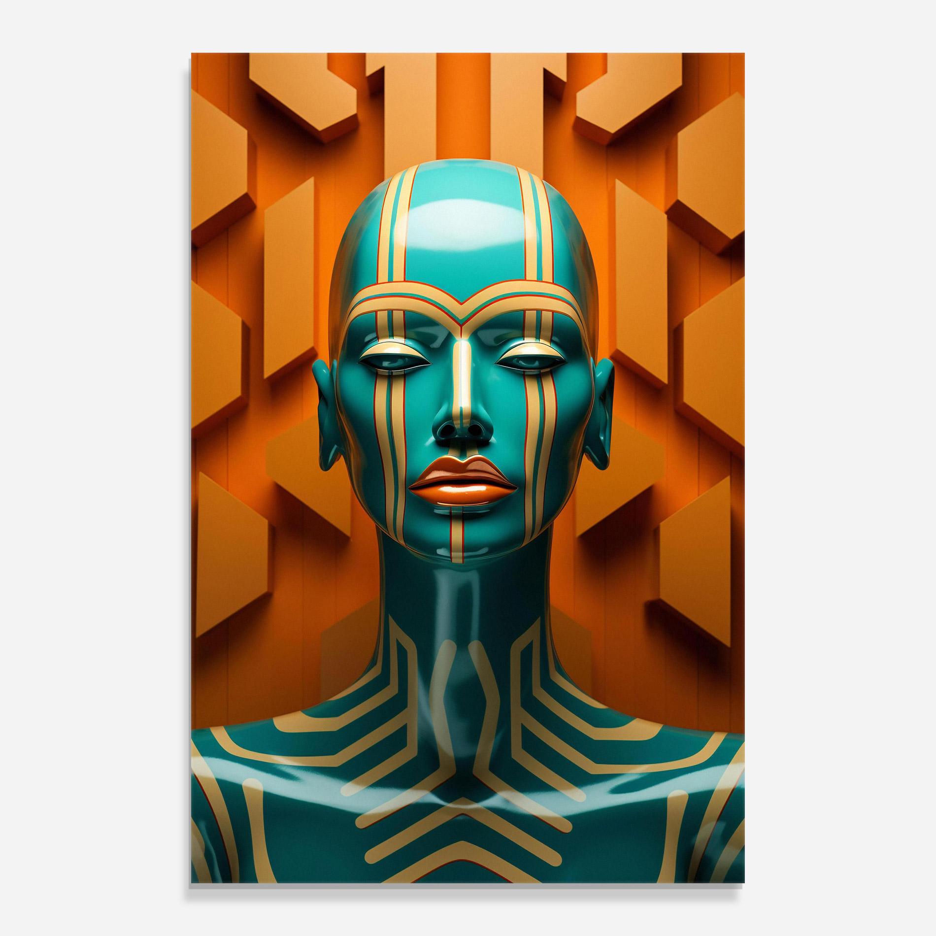 Стъклена картина Abstract Blue Woman mockup 0
