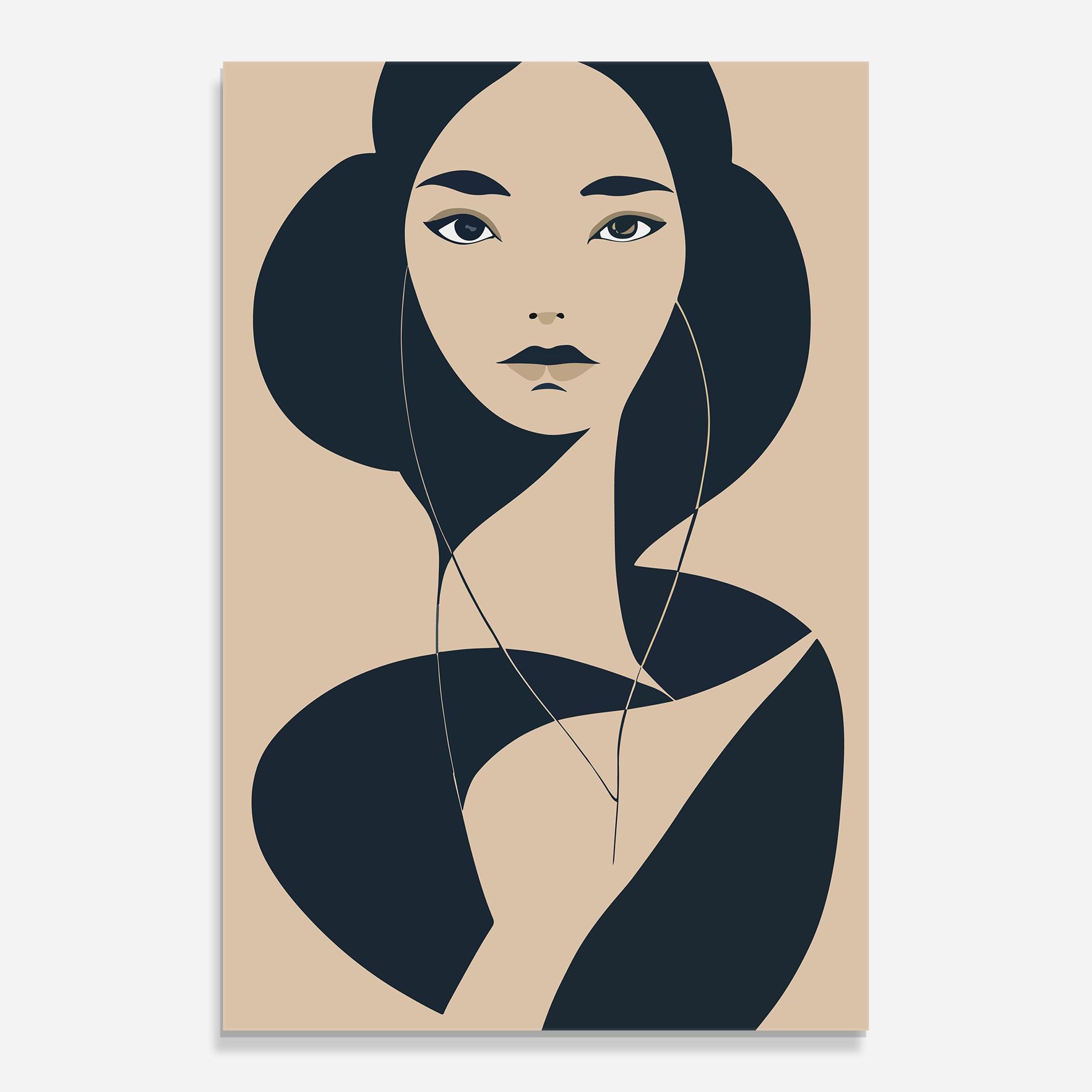 Cream Blue Woman mockup 0