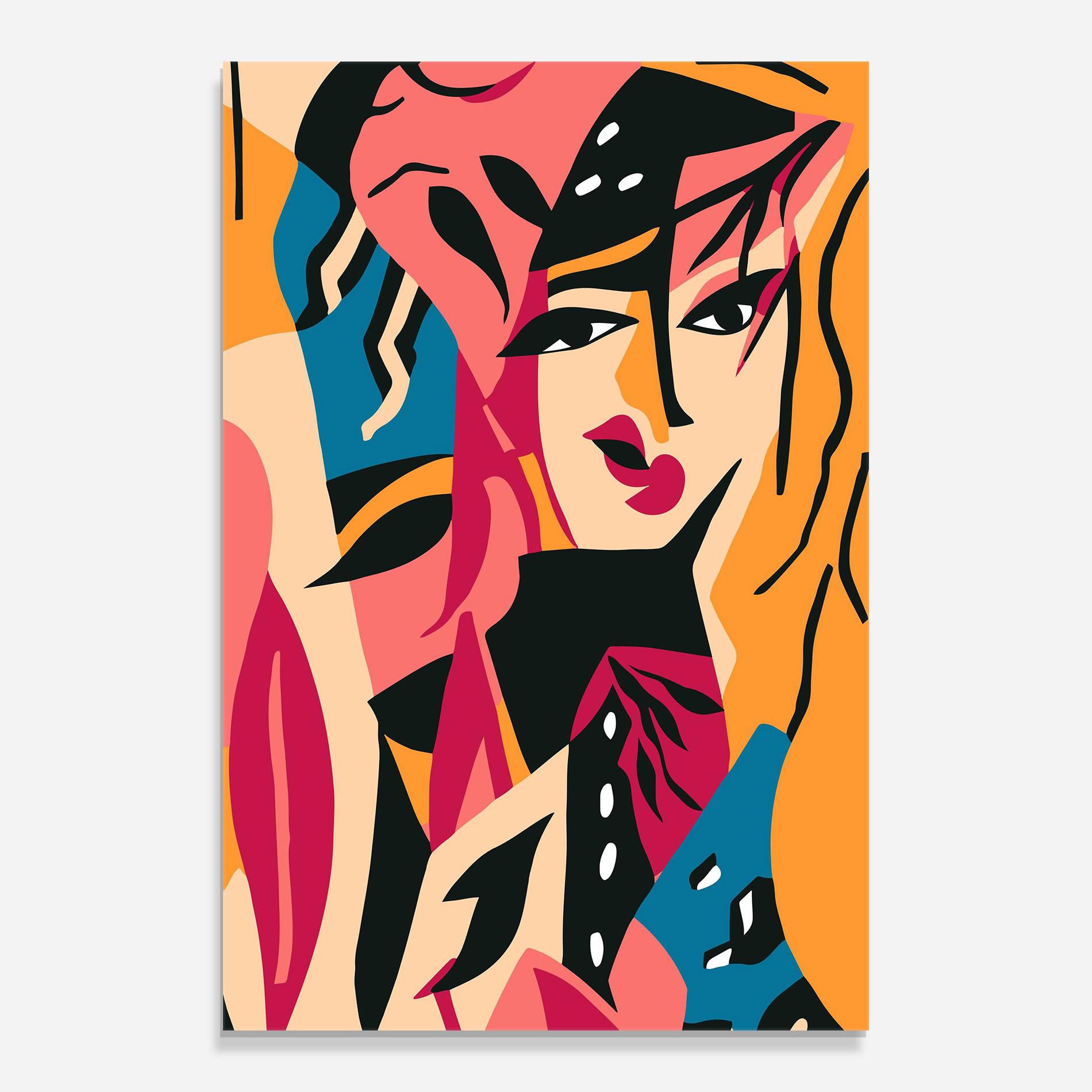 Стъклена картина Crowd Face mockup 0