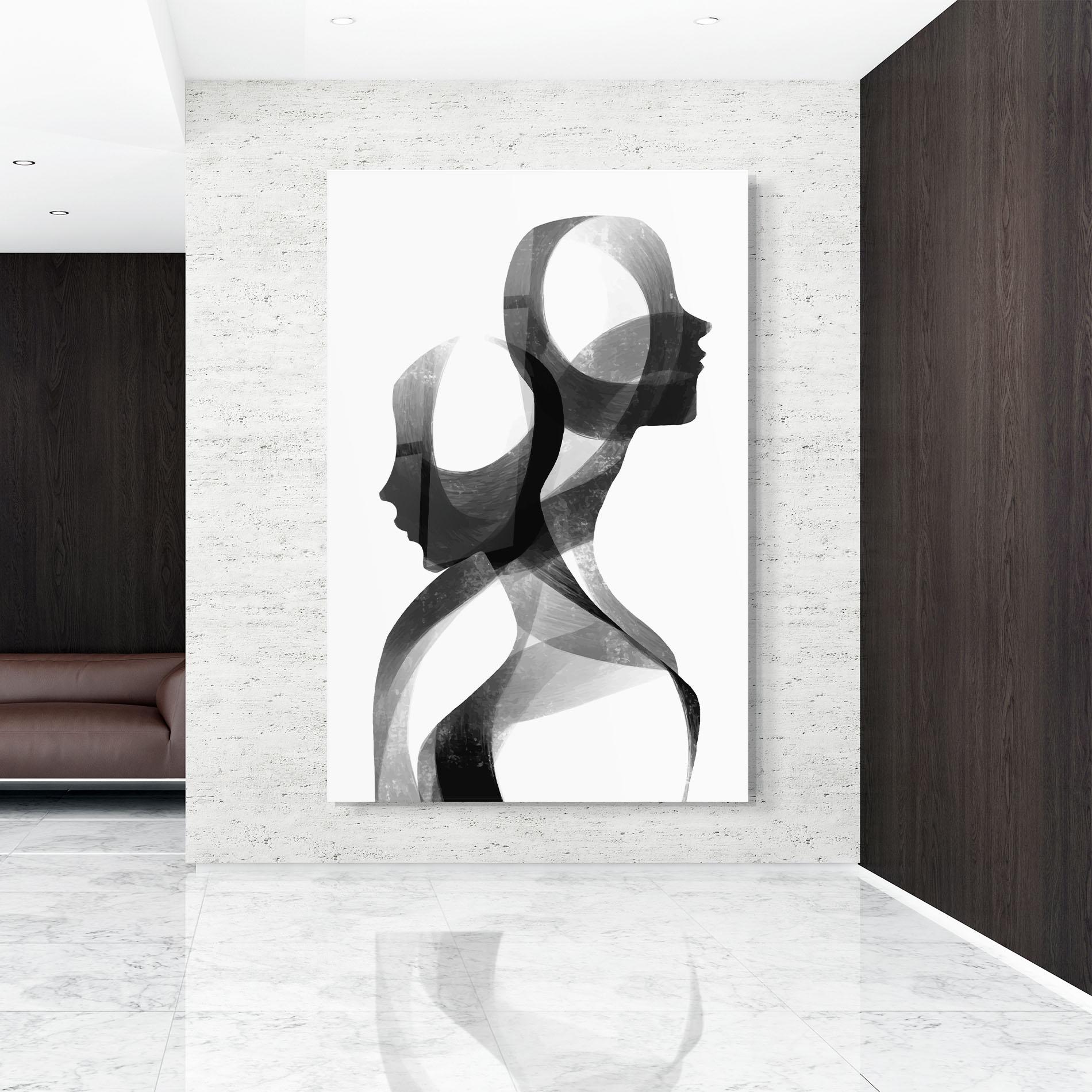 Стъклена картина Abstract Grey Couple mockup 9