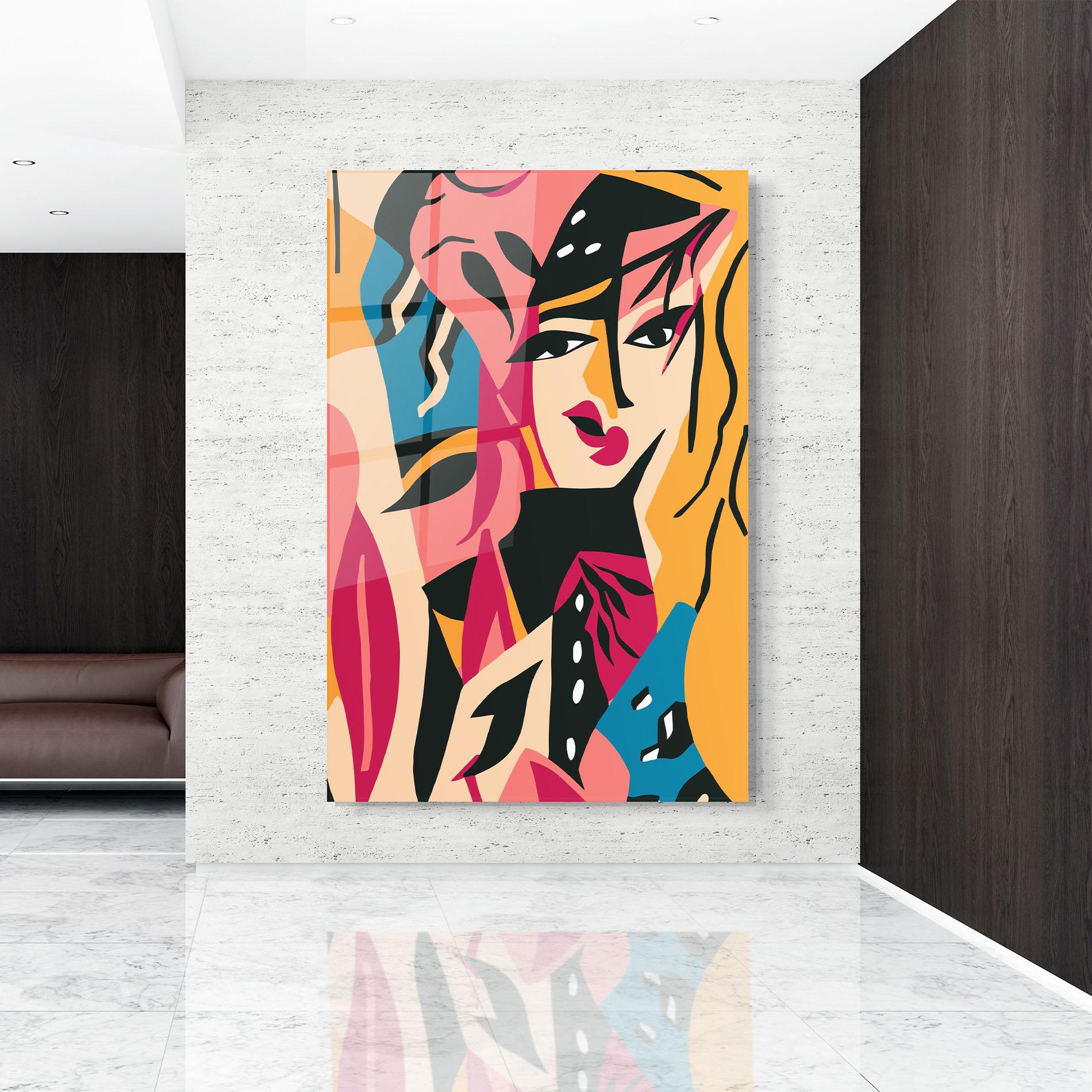 Стъклена картина Crowd Face mockup 9