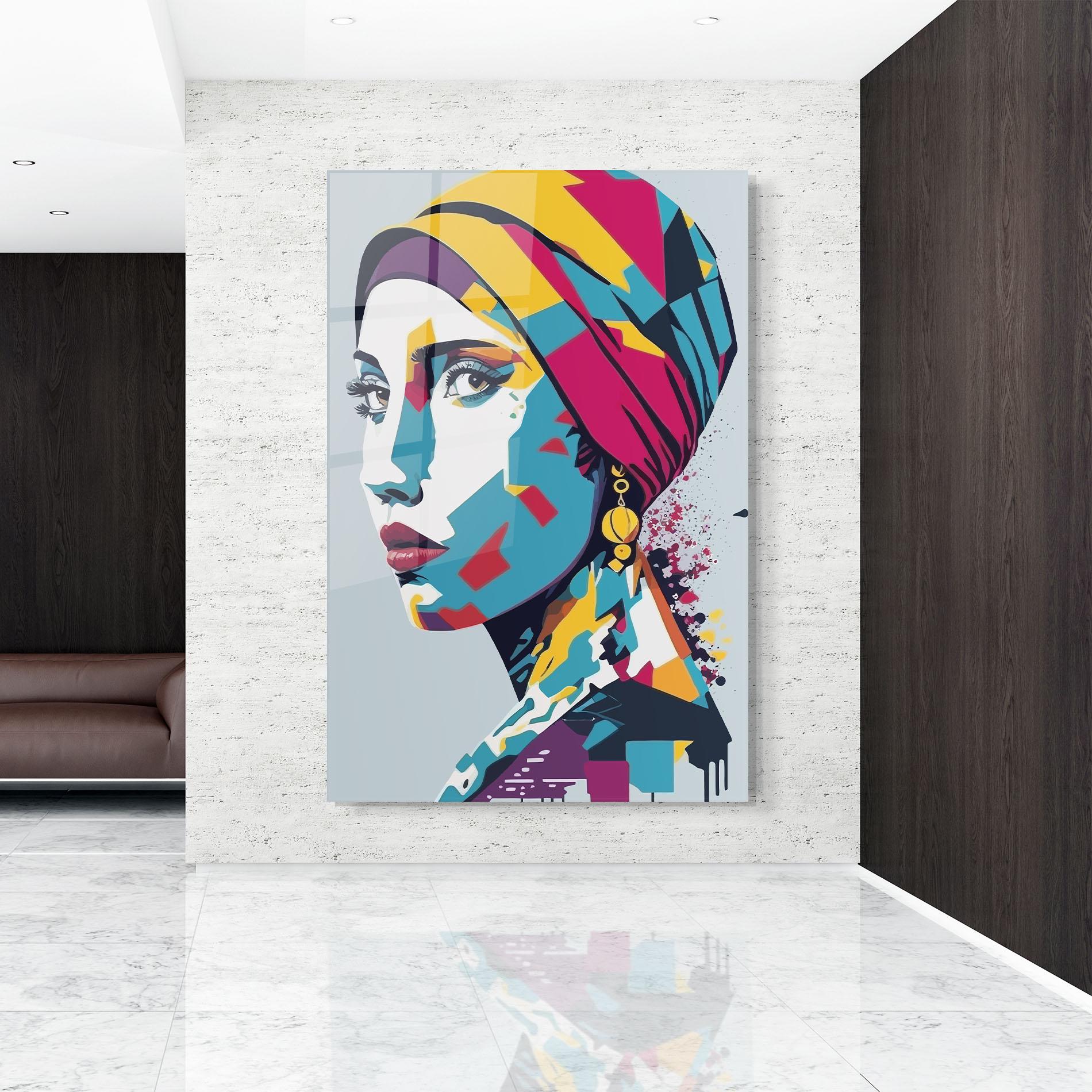 Стъклена картина Long Face Woman mockup 9