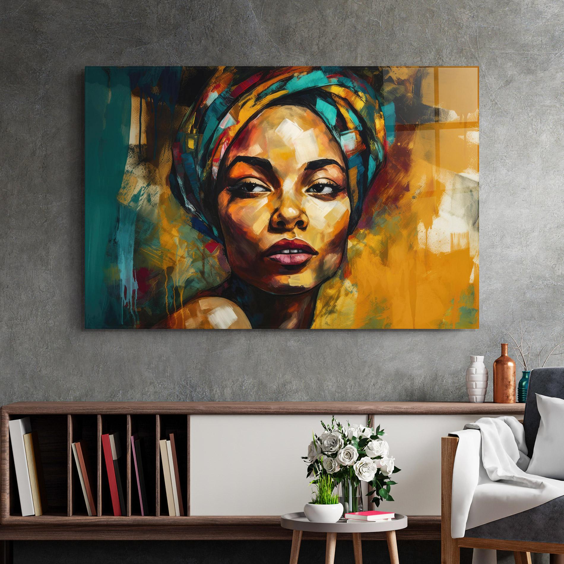 Стъклена картина Enigmatic Expression mockup 2