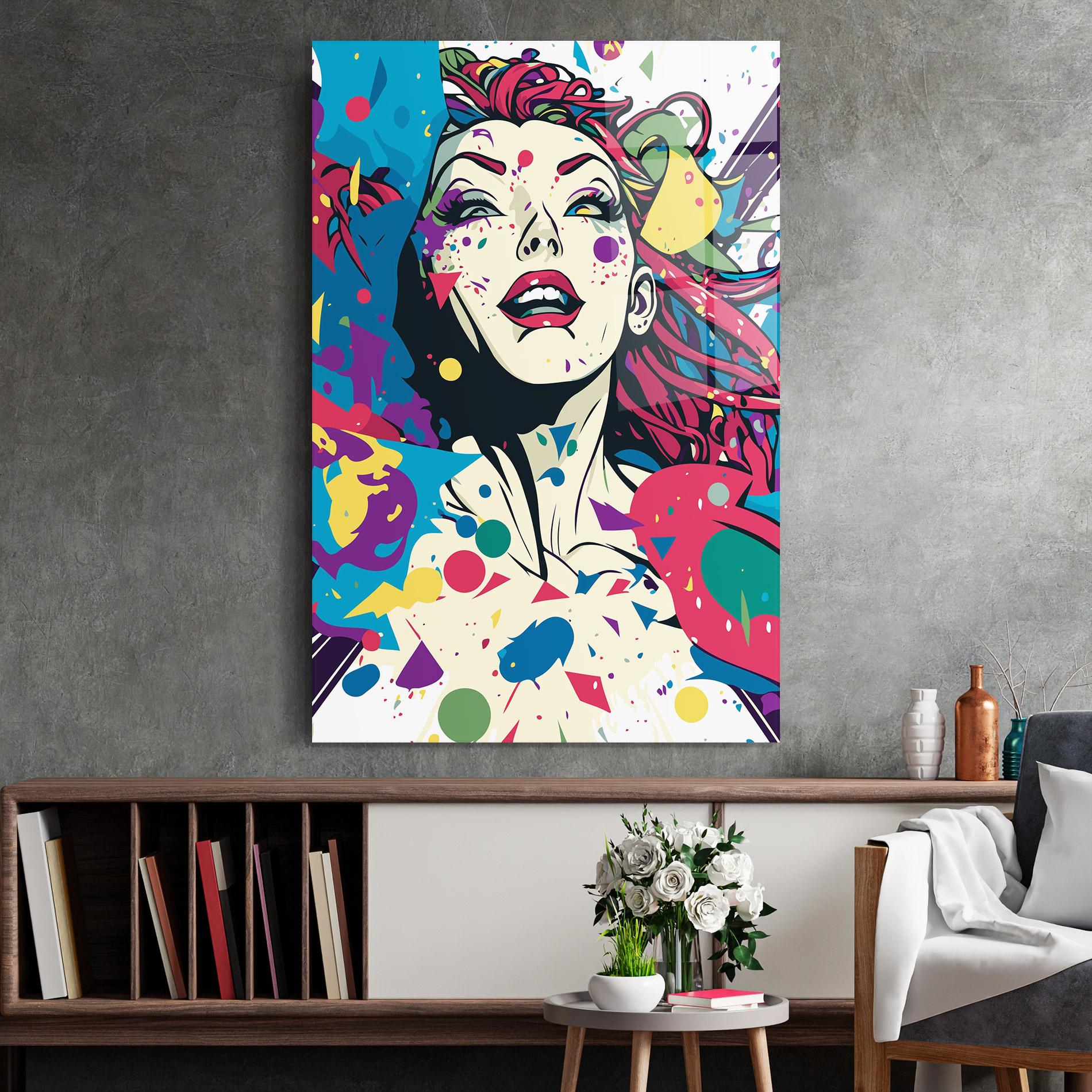 Стъклена картина Fictional Woman mockup 2