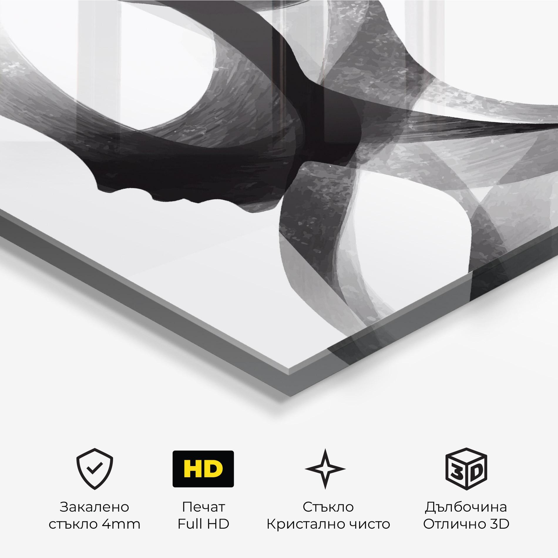 Стъклена картина Abstract Grey Couple mockup 3