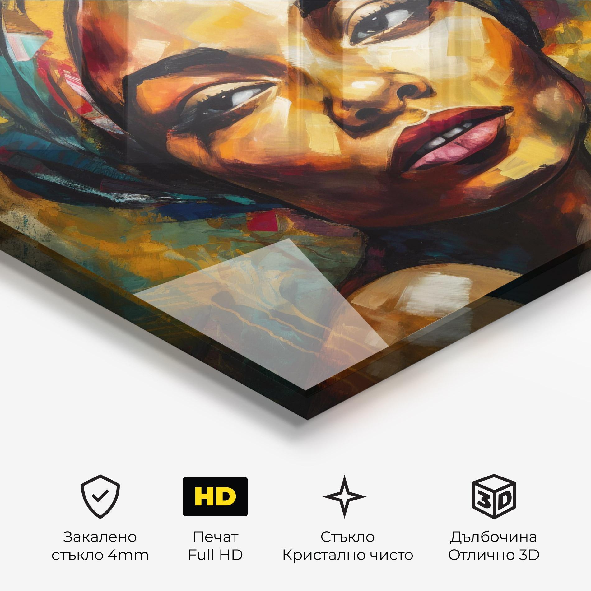 Стъклена картина Enigmatic Expression mockup 3