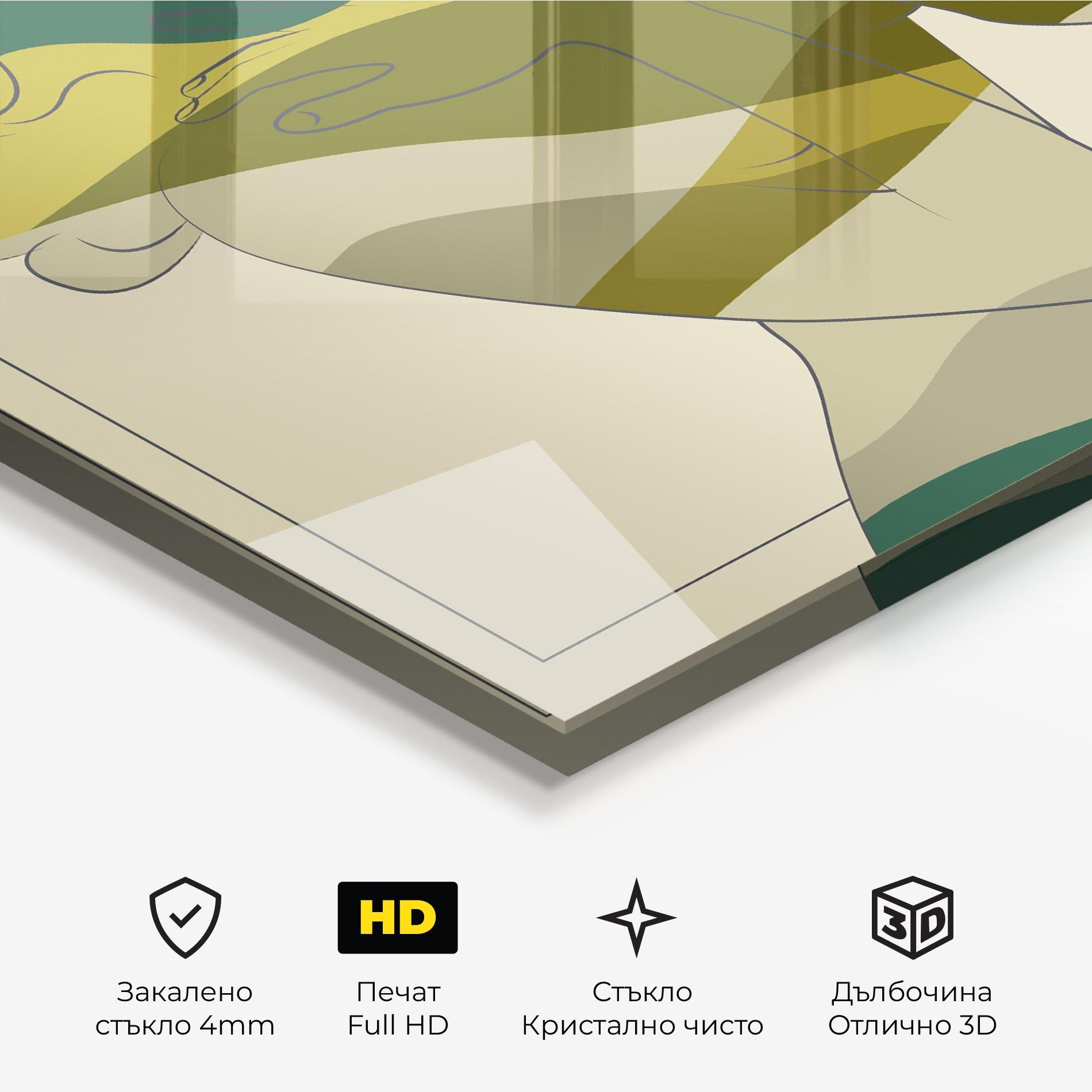 Стъклена картина Green Nature Woman mockup 3