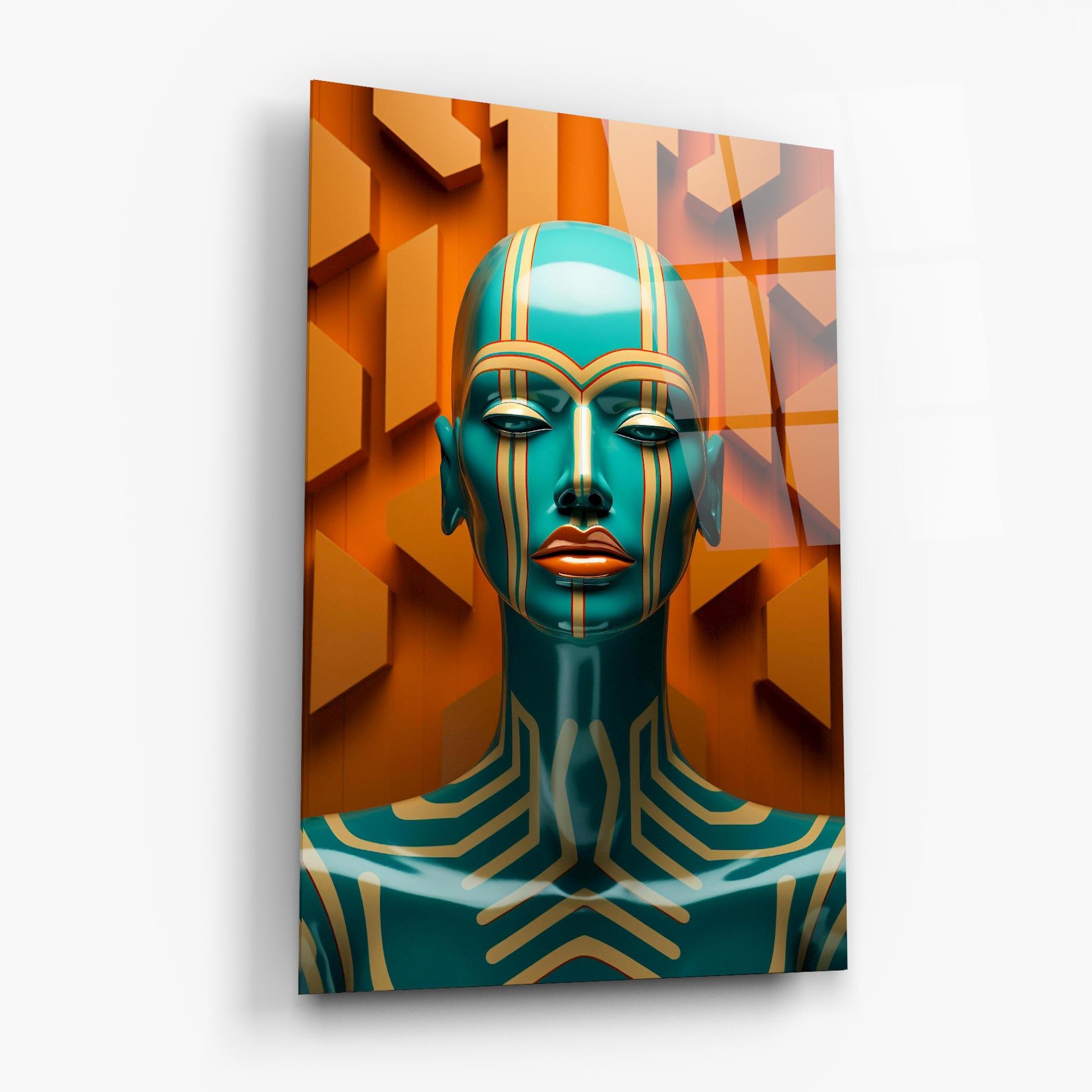 Стъклена картина Abstract Blue Woman mockup 6