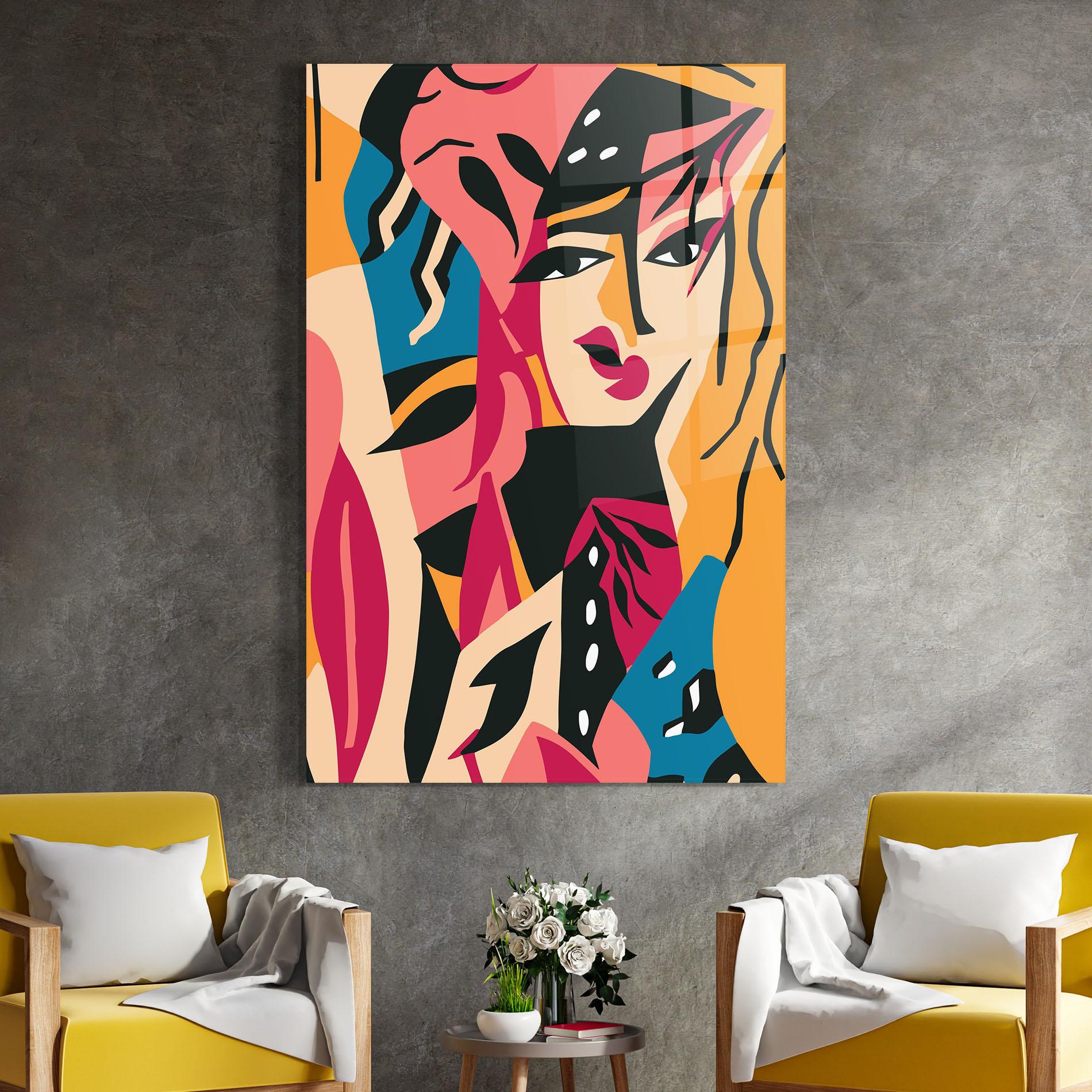 Стъклена картина Crowd Face mockup 4