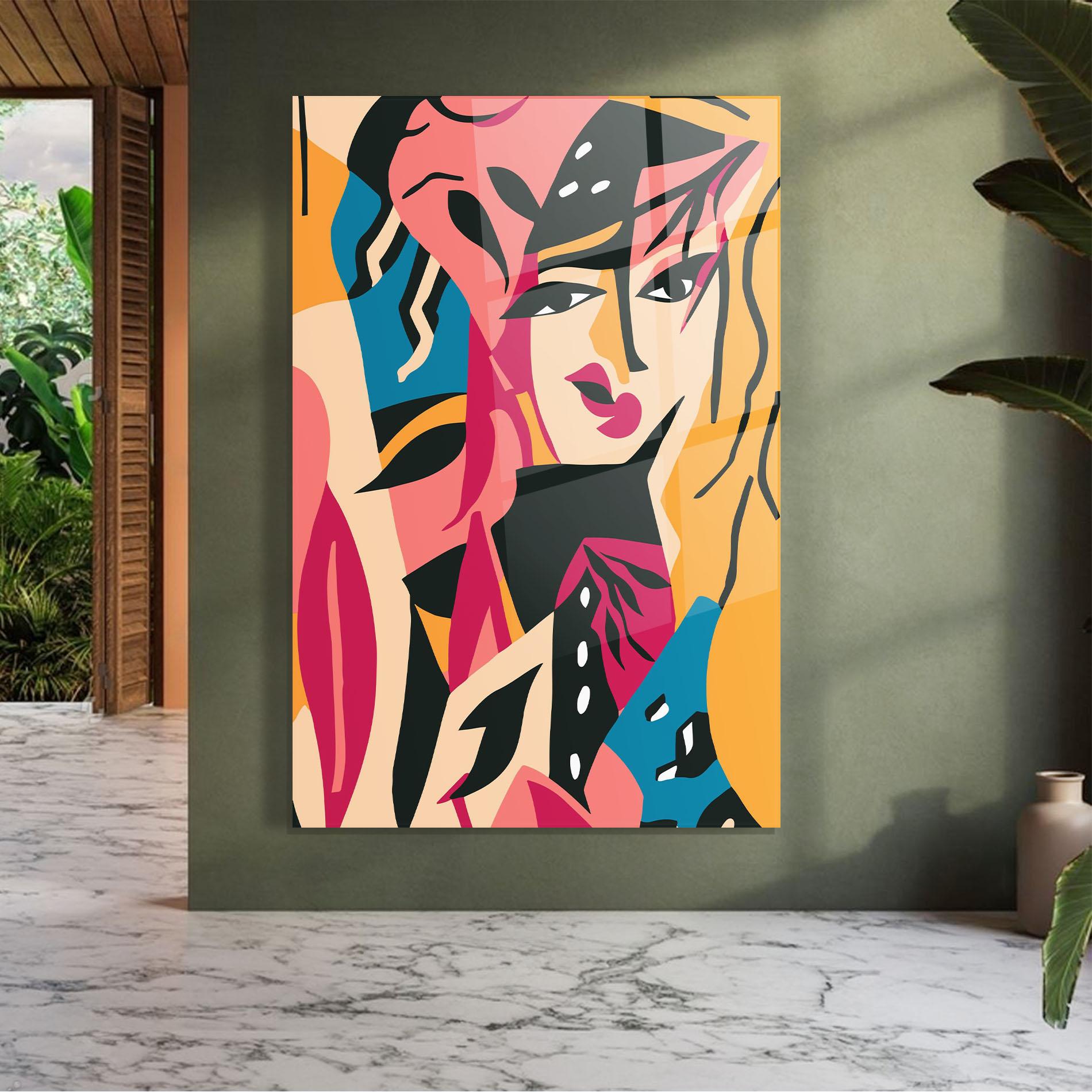 Стъклена картина Crowd Face mockup 7