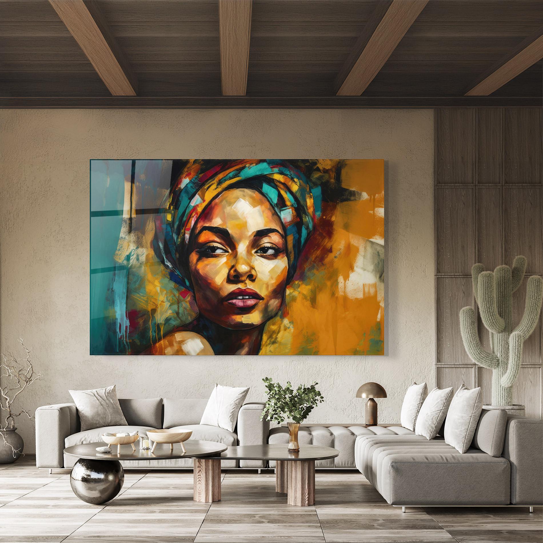 Стъклена картина Enigmatic Expression mockup 8