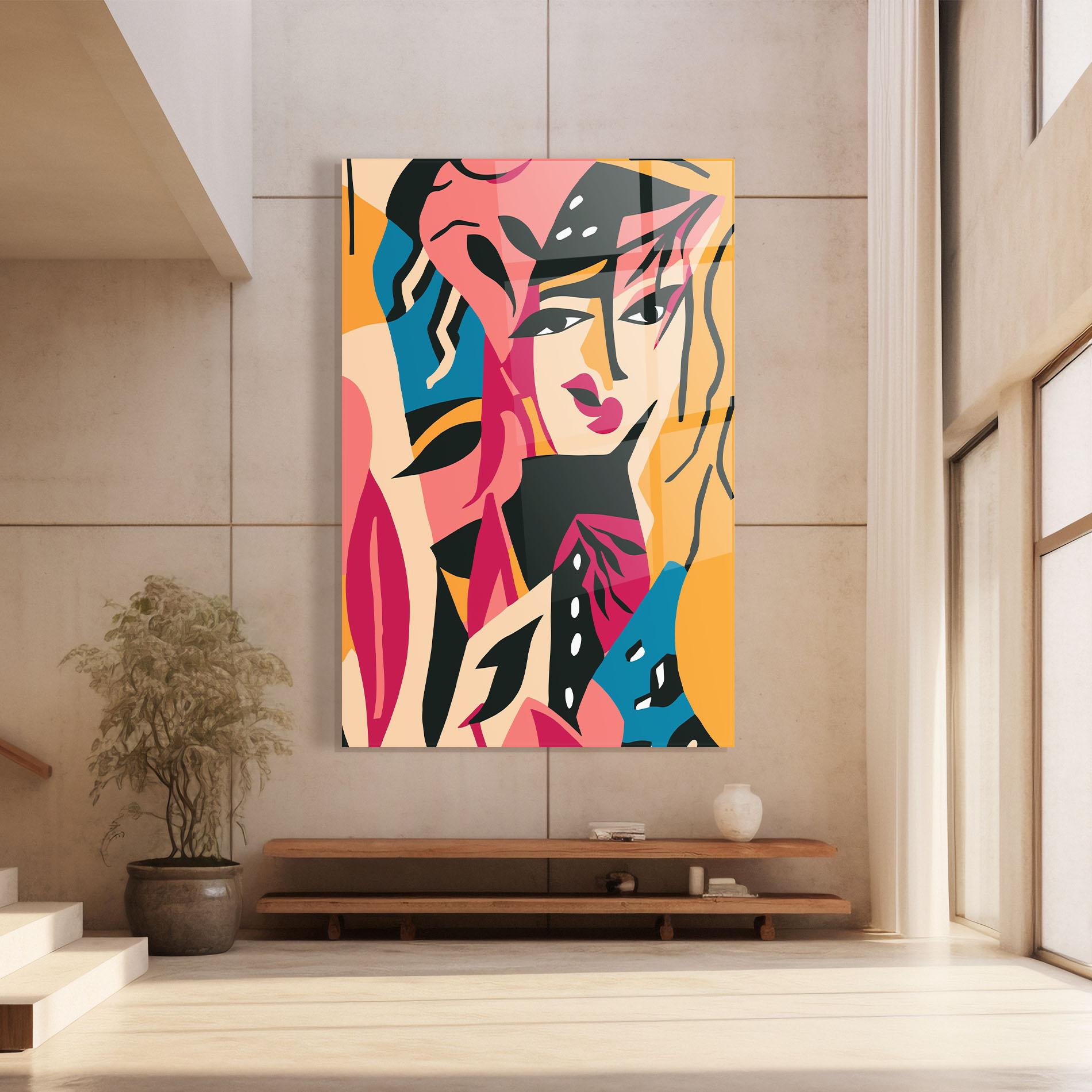 Стъклена картина Crowd Face mockup 8