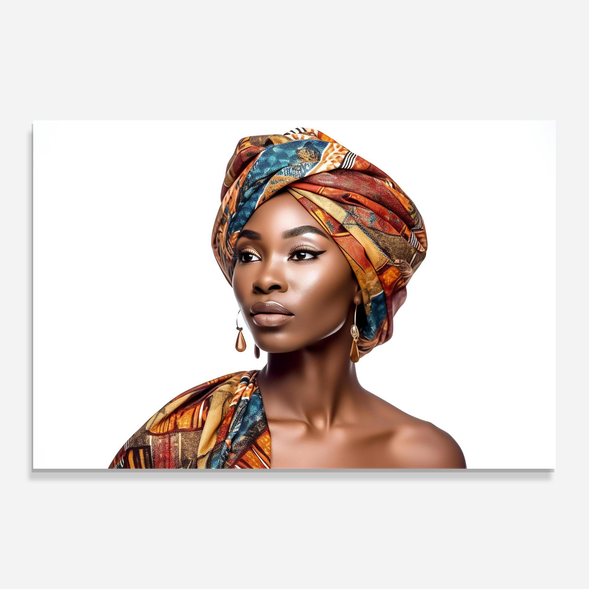 Стъклена картина African Woman Turban mockup 0