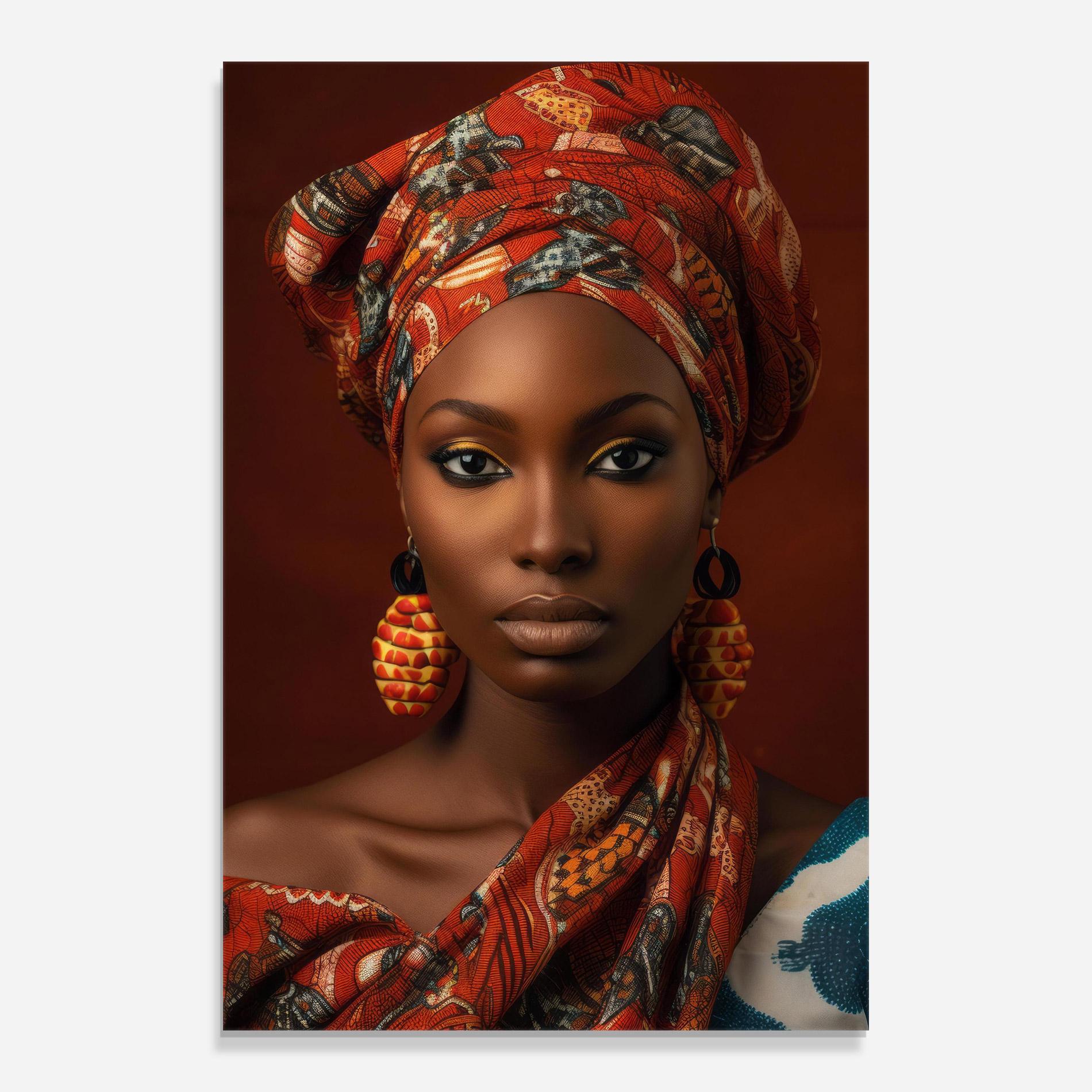 Стъклена картина African Black Eyeliner mockup 0