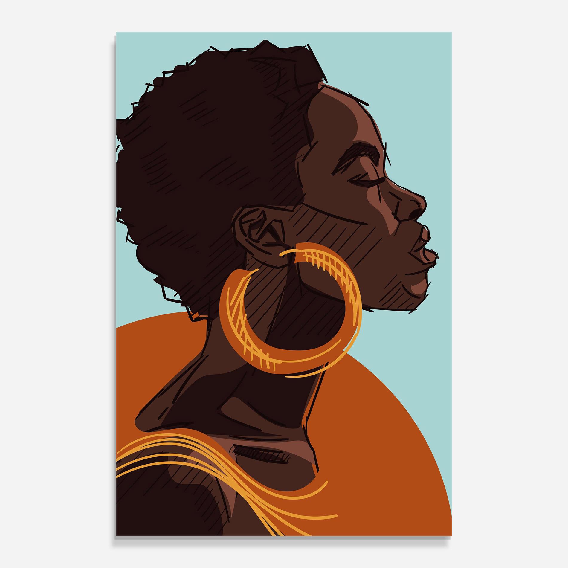 Стъклена картина African Short Hair mockup 0
