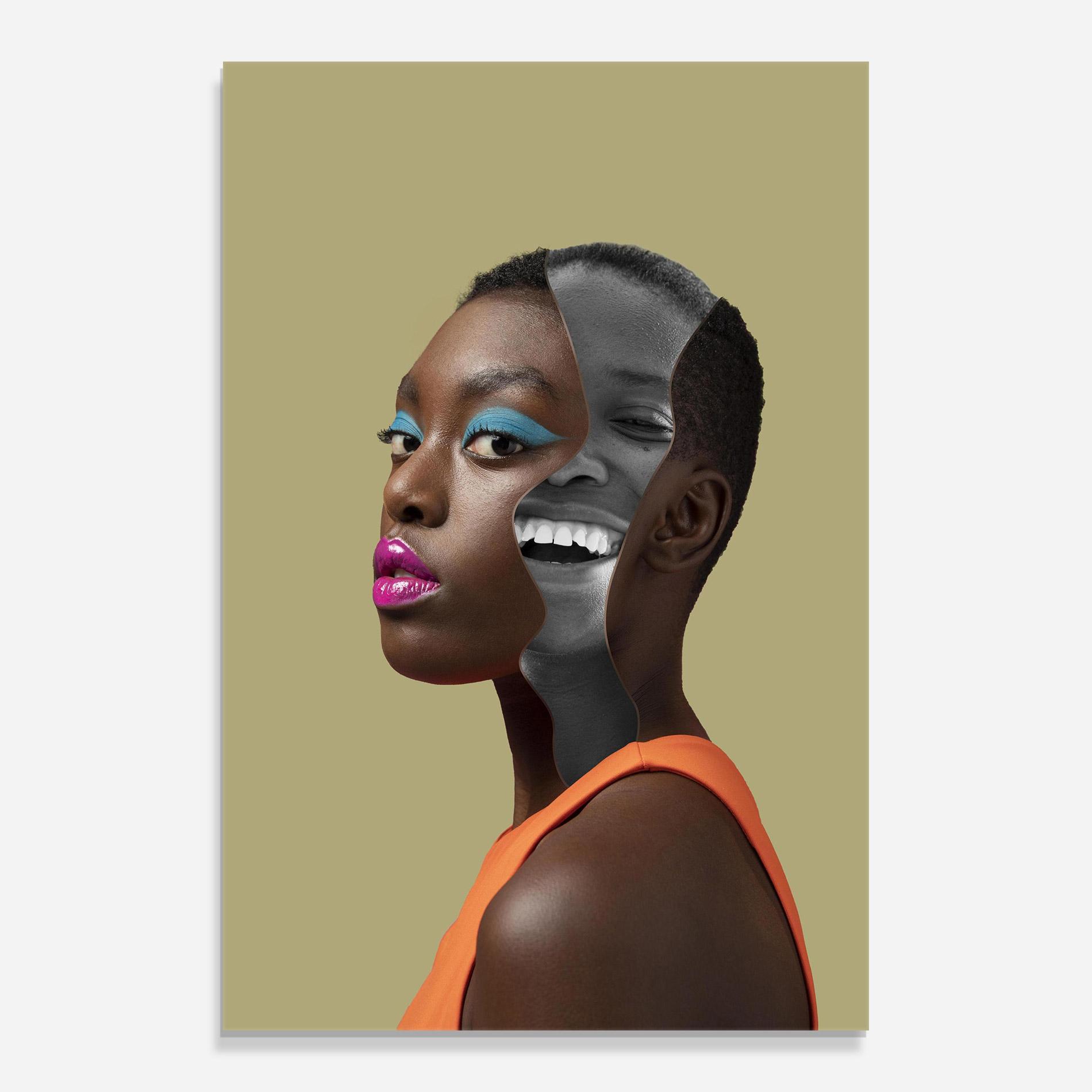 Стъклена картина American Woman Collage mockup 0