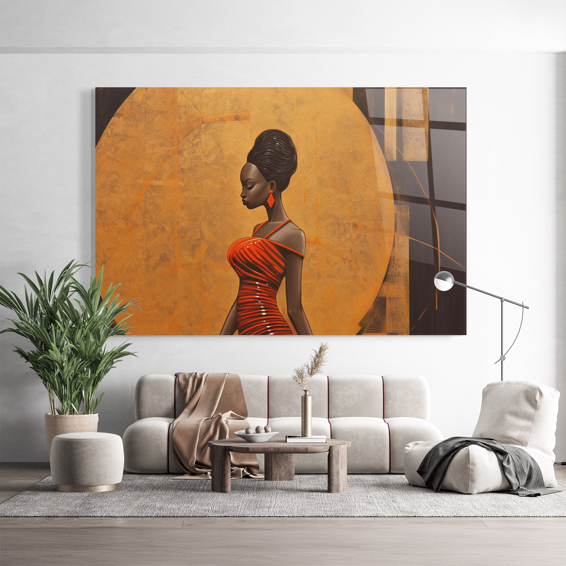 Beautiful African Red Dress mockup 9