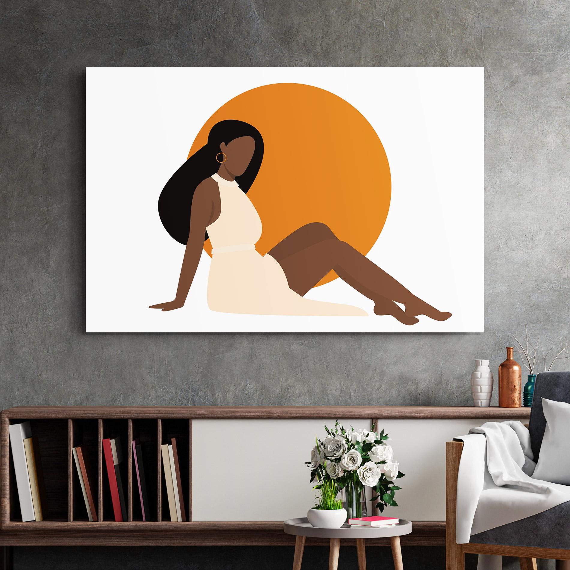 Стъклена картина African Woman Dress mockup 2