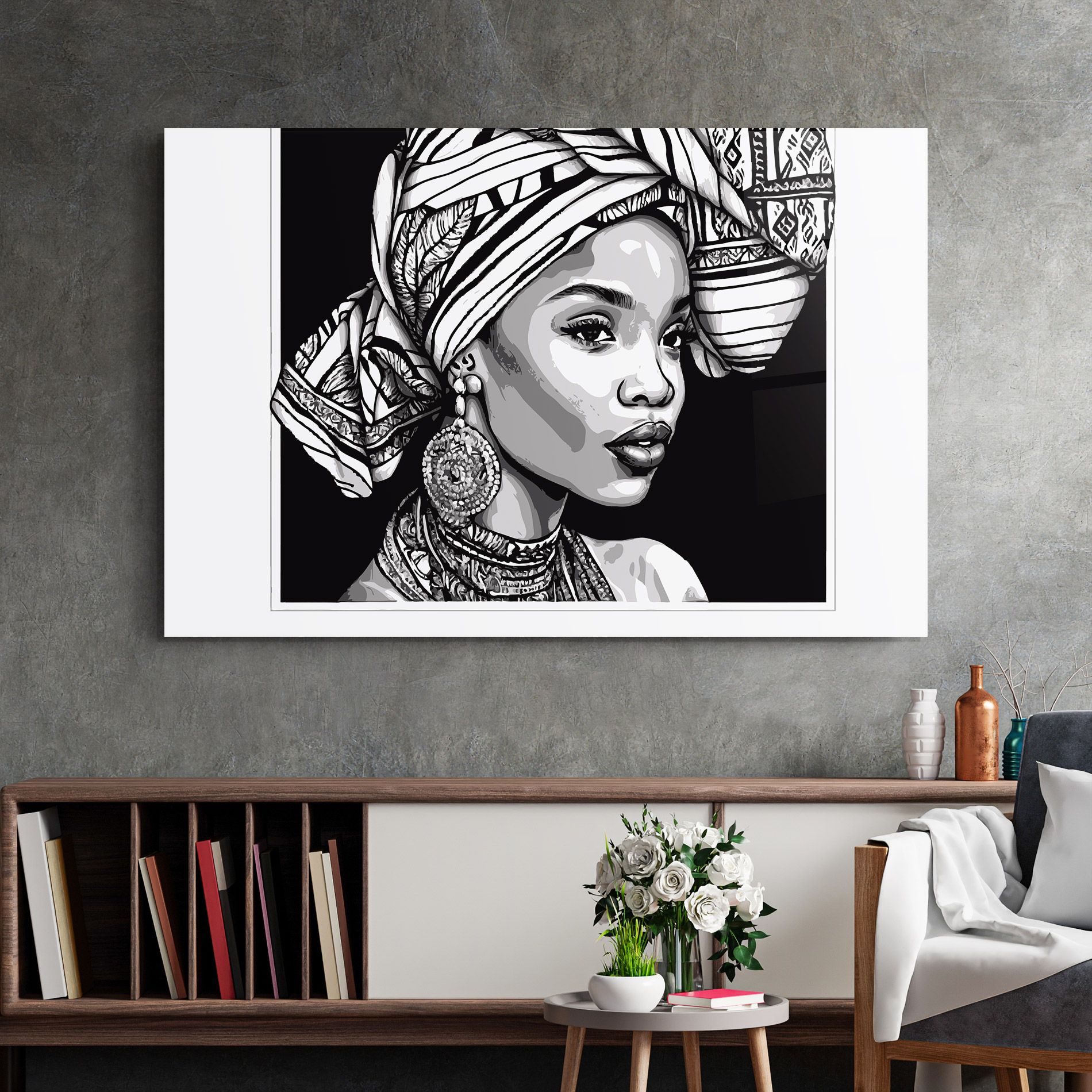 Beautiful African Lady mockup 2