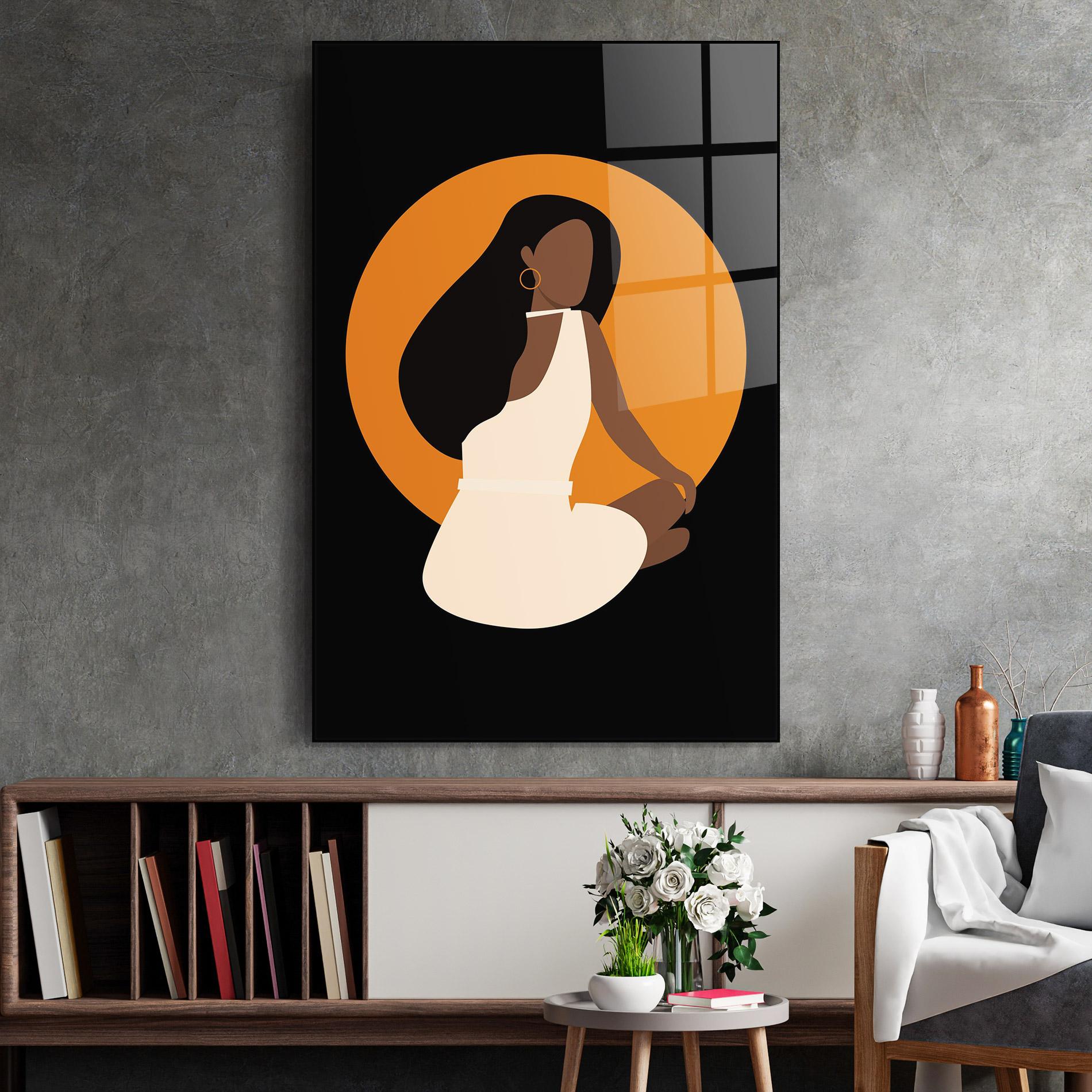 Стъклена картина African White Dress mockup 2