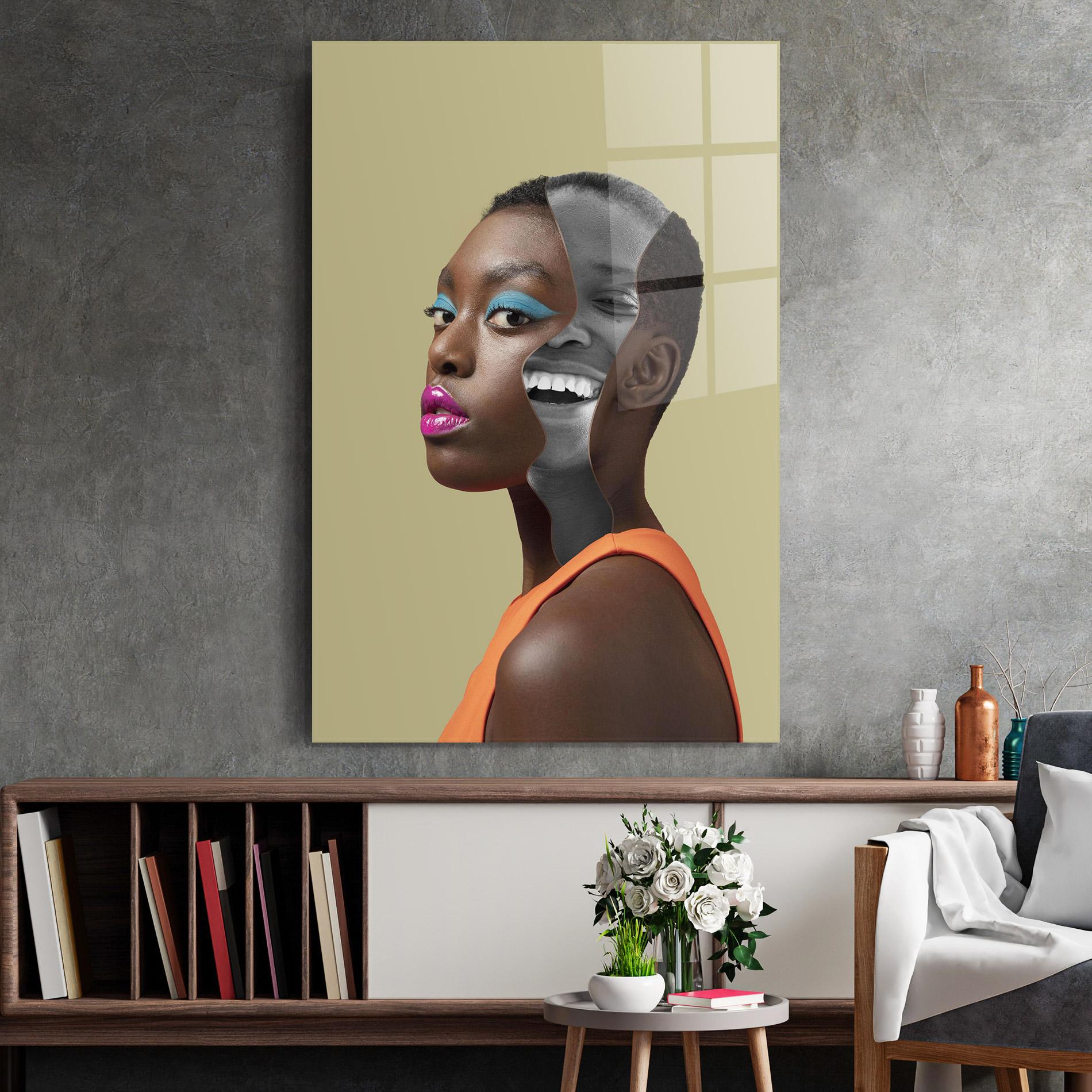 Стъклена картина American Woman Collage mockup 2