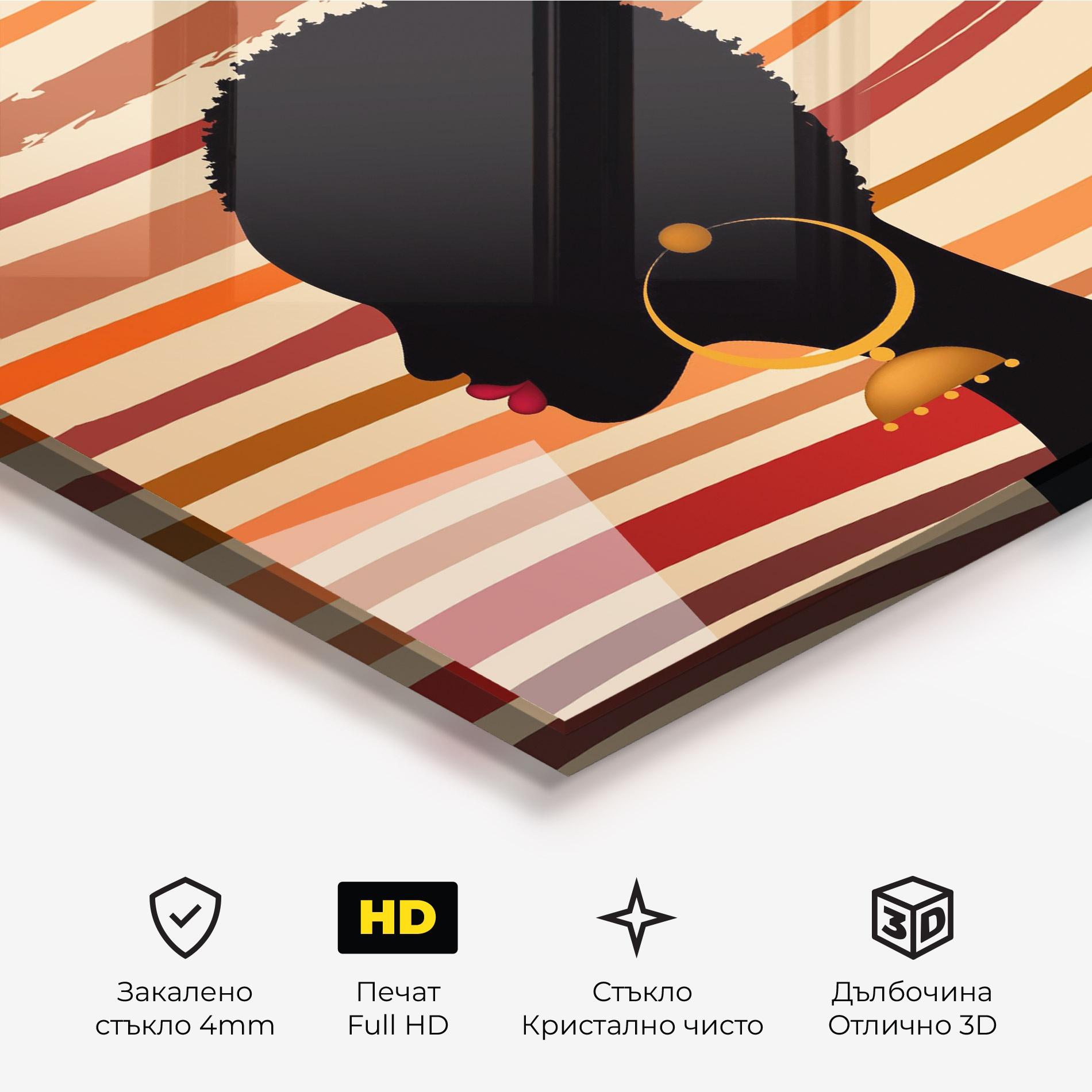 Стъклена картина African Hairstyle mockup 3