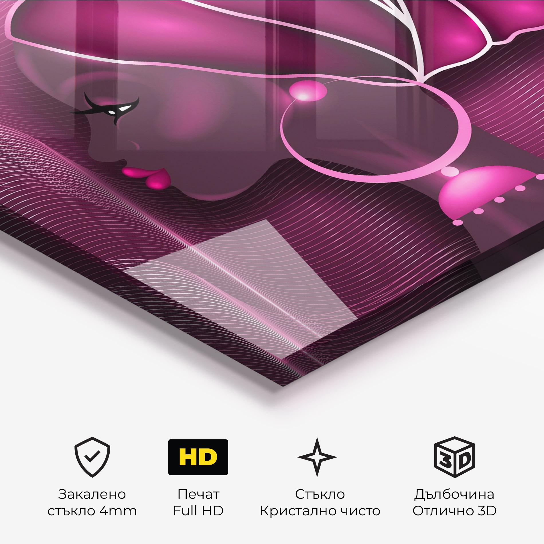 Стъклена картина African Pink Woman mockup 3