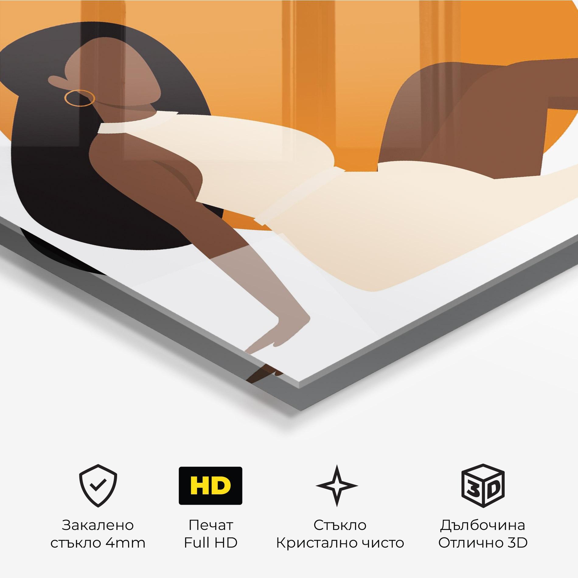 Стъклена картина African Woman Dress mockup 3