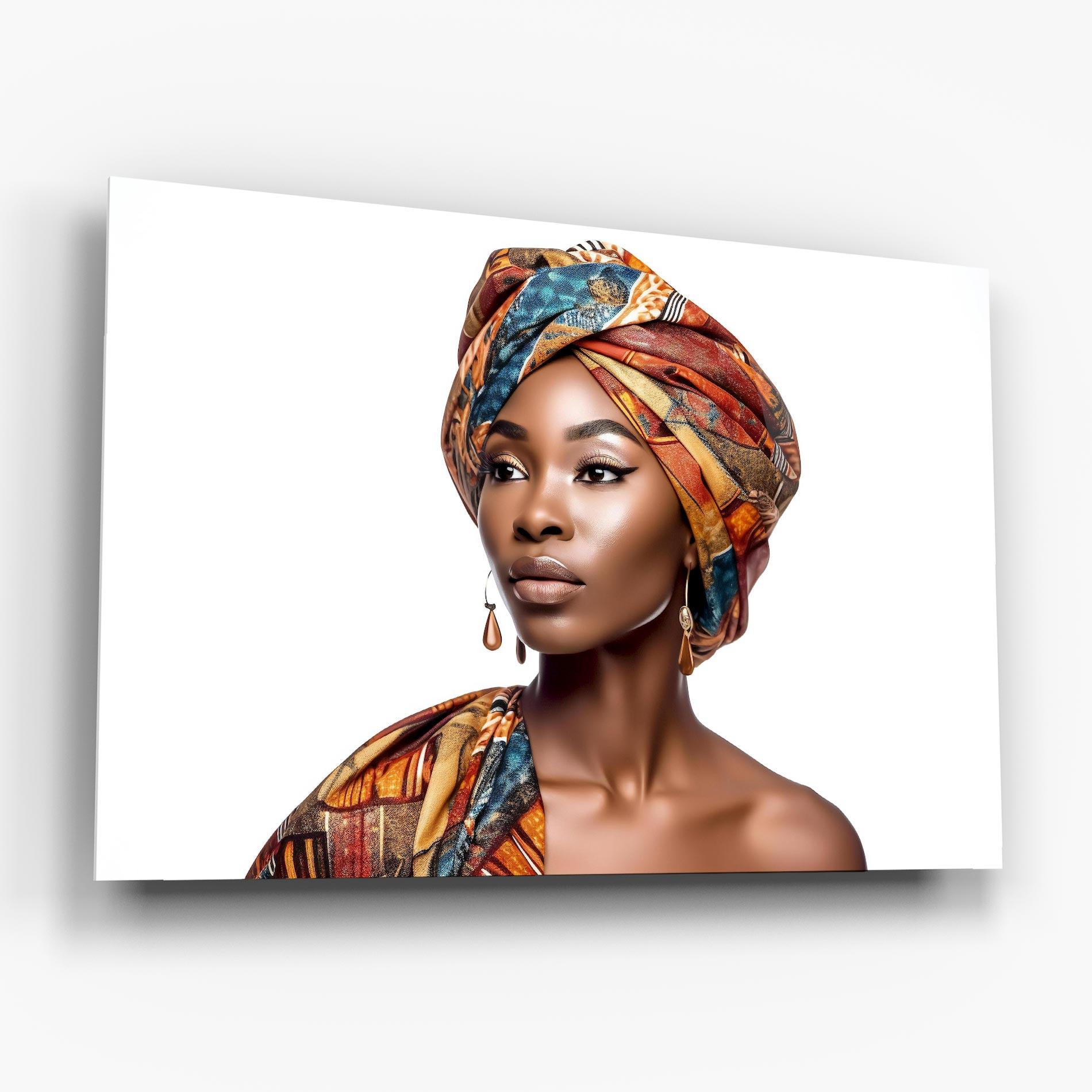 Стъклена картина African Woman Turban mockup 6