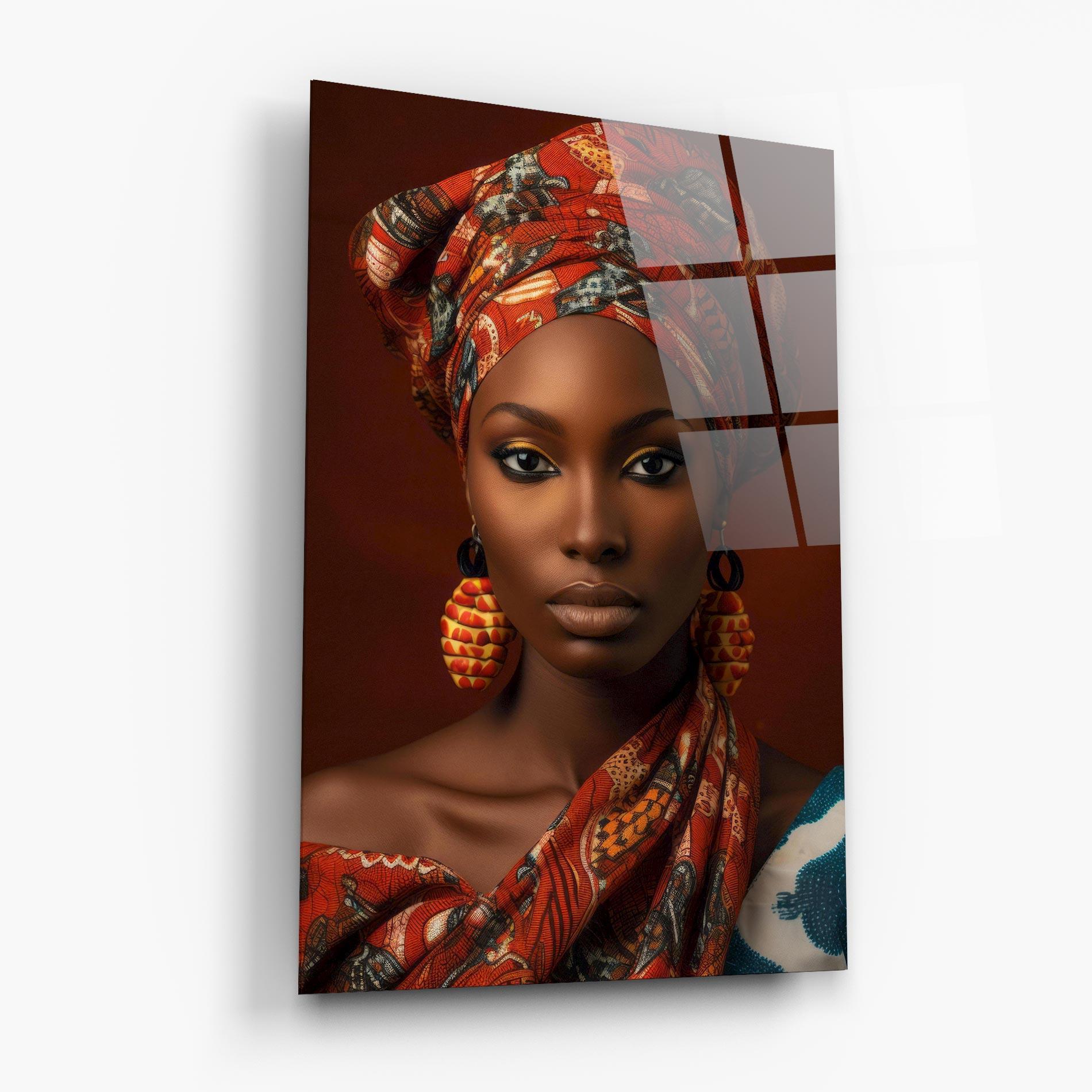 Стъклена картина African Black Eyeliner mockup 6