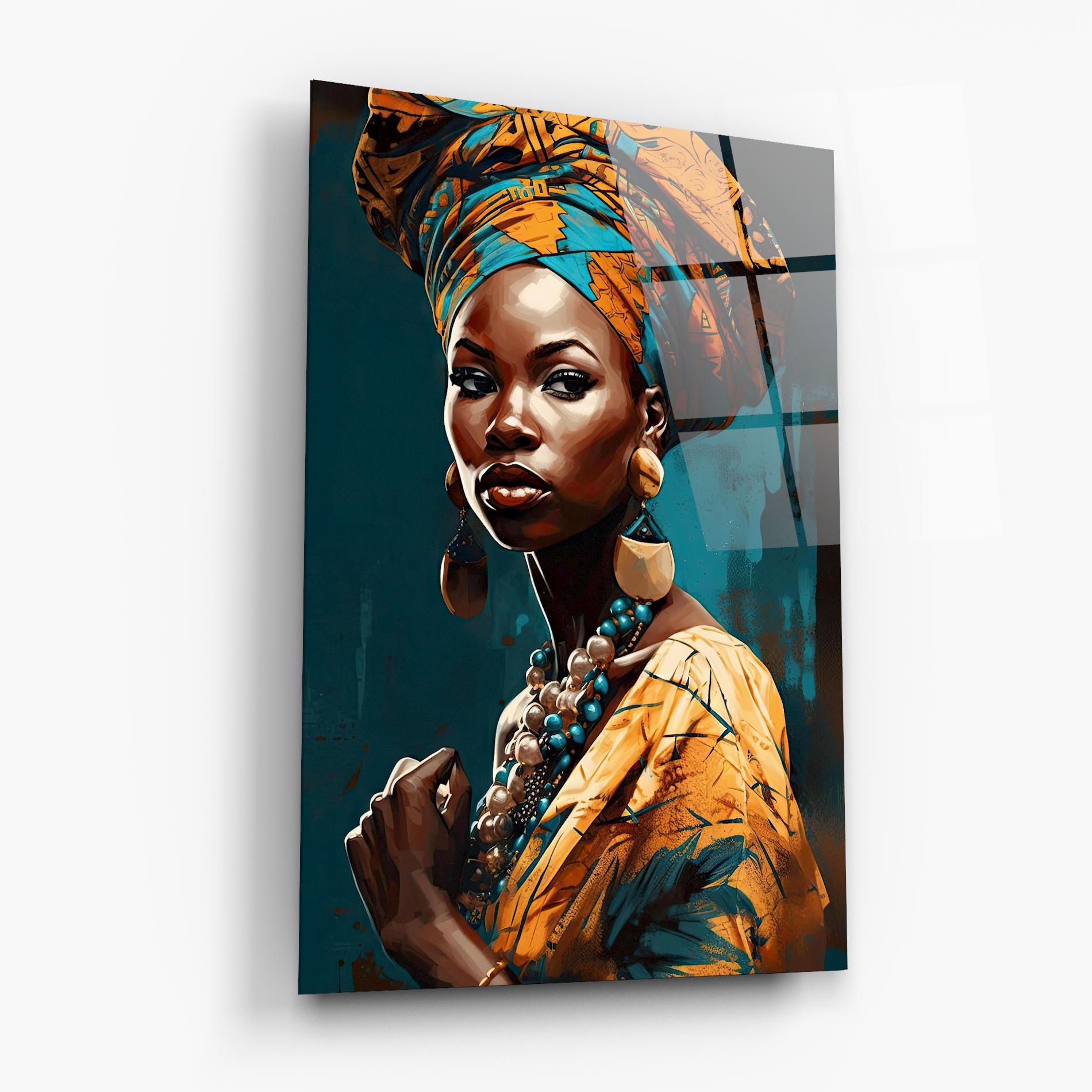 Стъклена картина Azure Chic Woman mockup 6