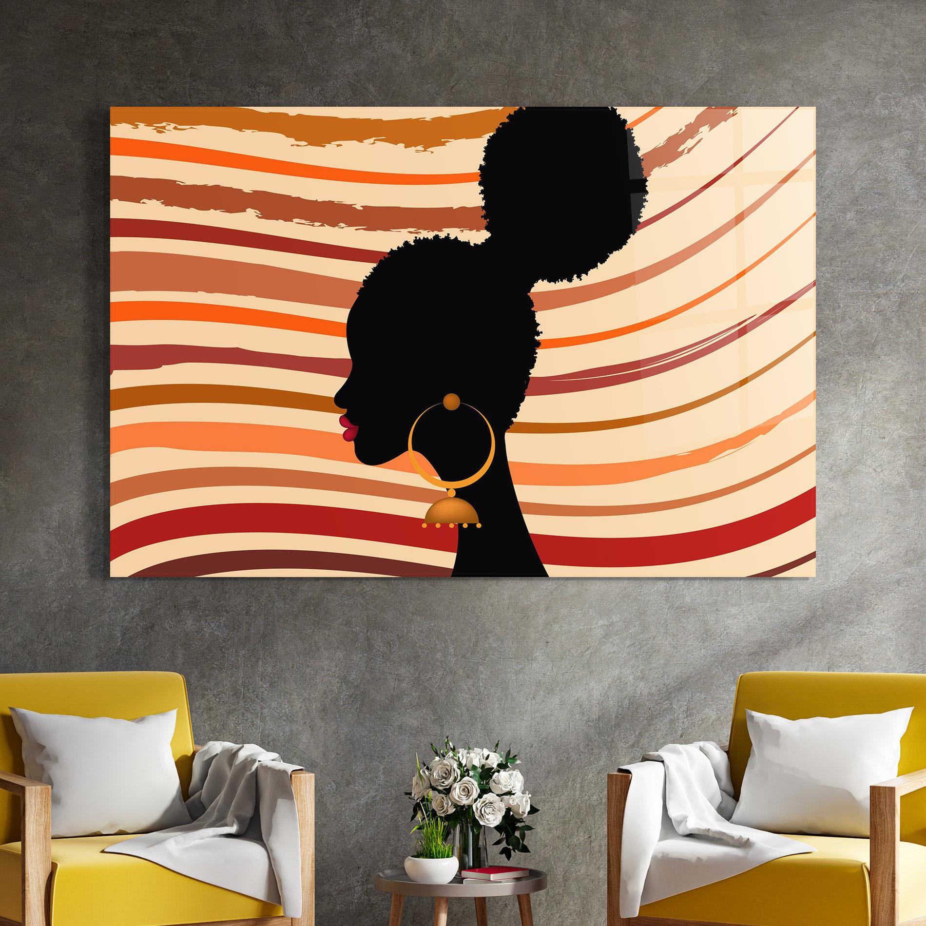 Стъклена картина African Hairstyle mockup 4