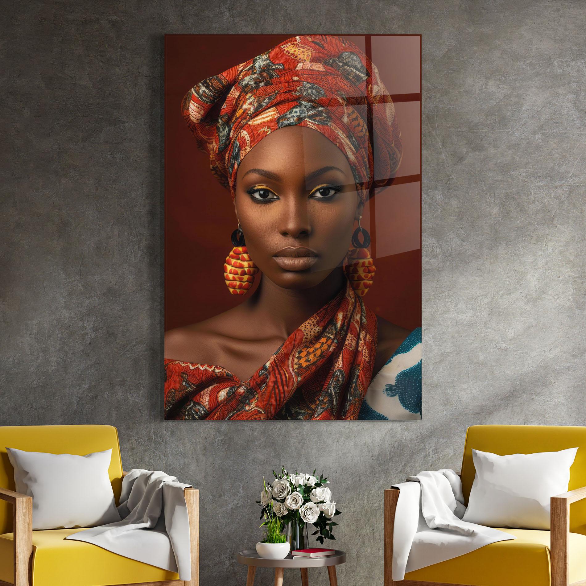 Стъклена картина African Black Eyeliner mockup 4