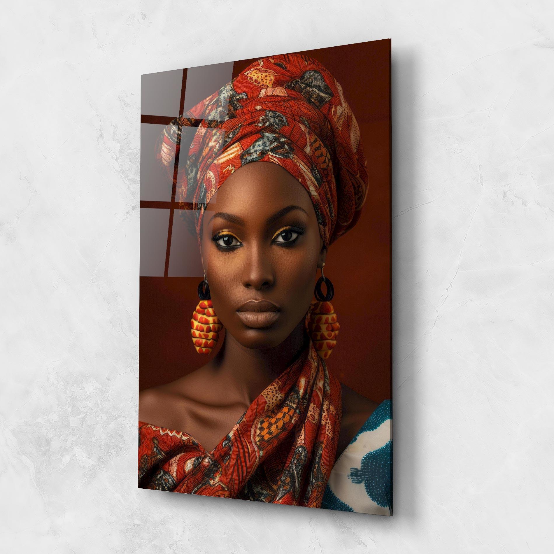 Стъклена картина African Black Eyeliner mockup 1